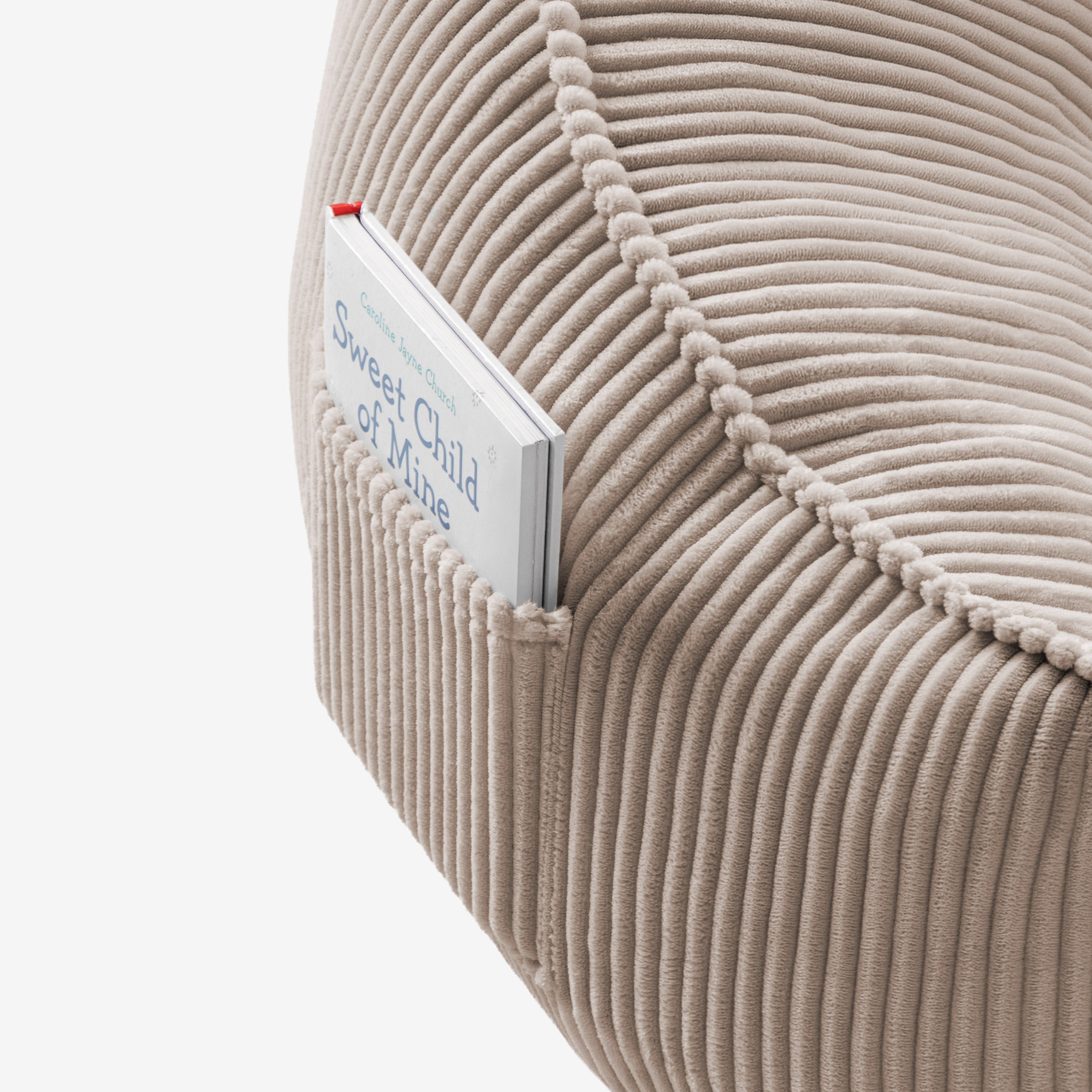 Fotoliu puf din catifea cordura cu spătar Mark Adler Comfy 4.0 Taupe