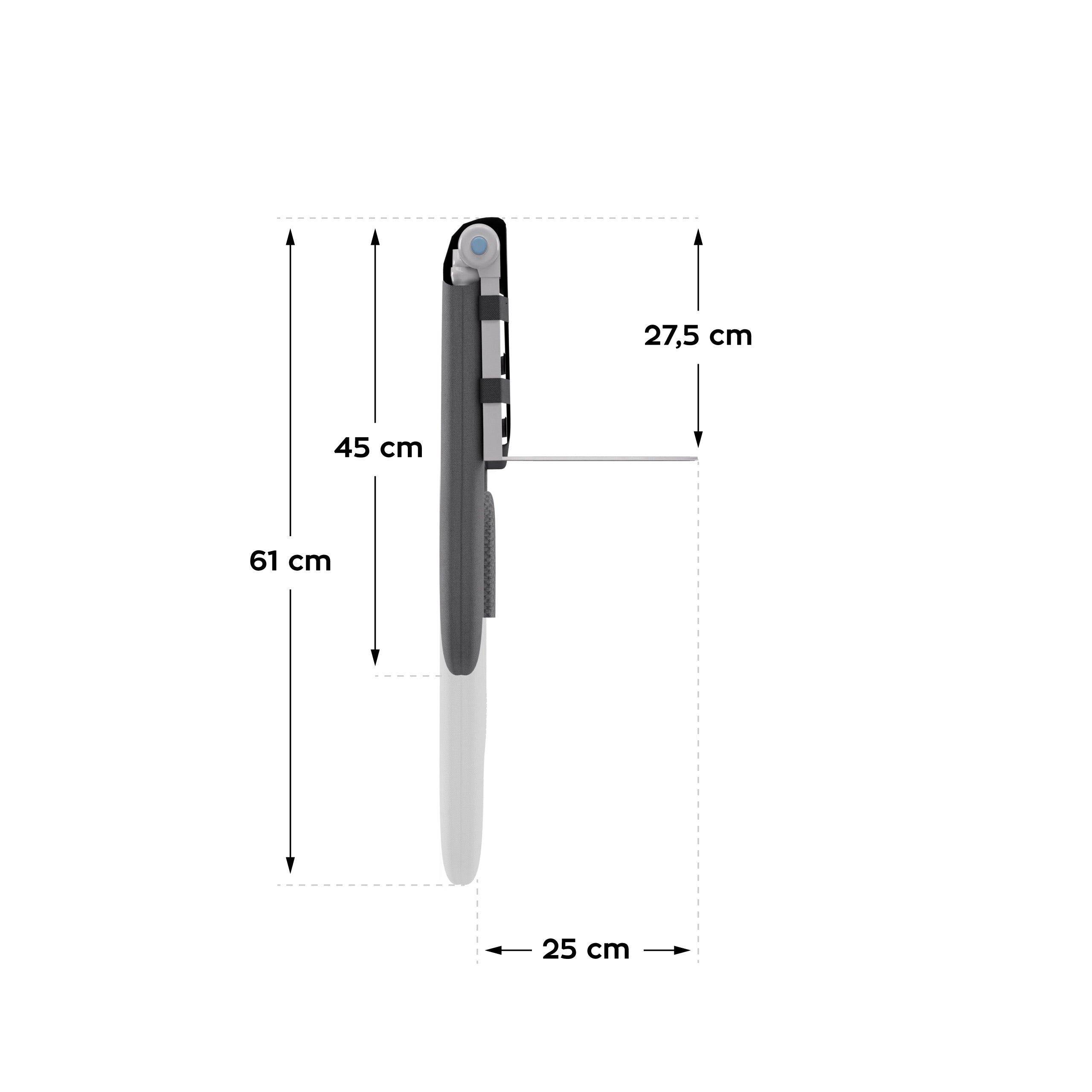 Barieră de protecție pentru pat, 150 cm, Tulano Cover 25 Grey