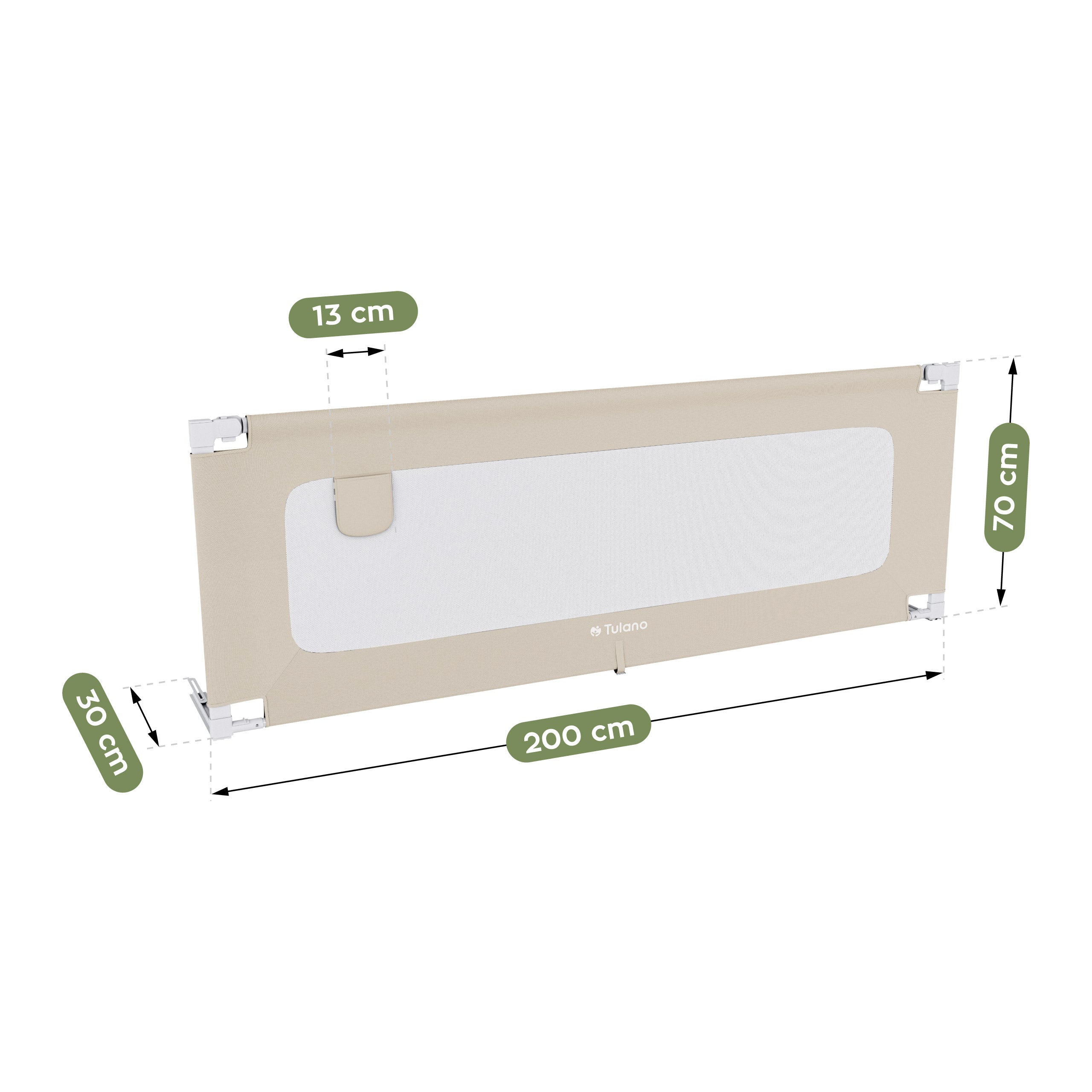 OUTLET Barieră de protecție pentru pat, 200 cm, Tulano Cover 40, bej