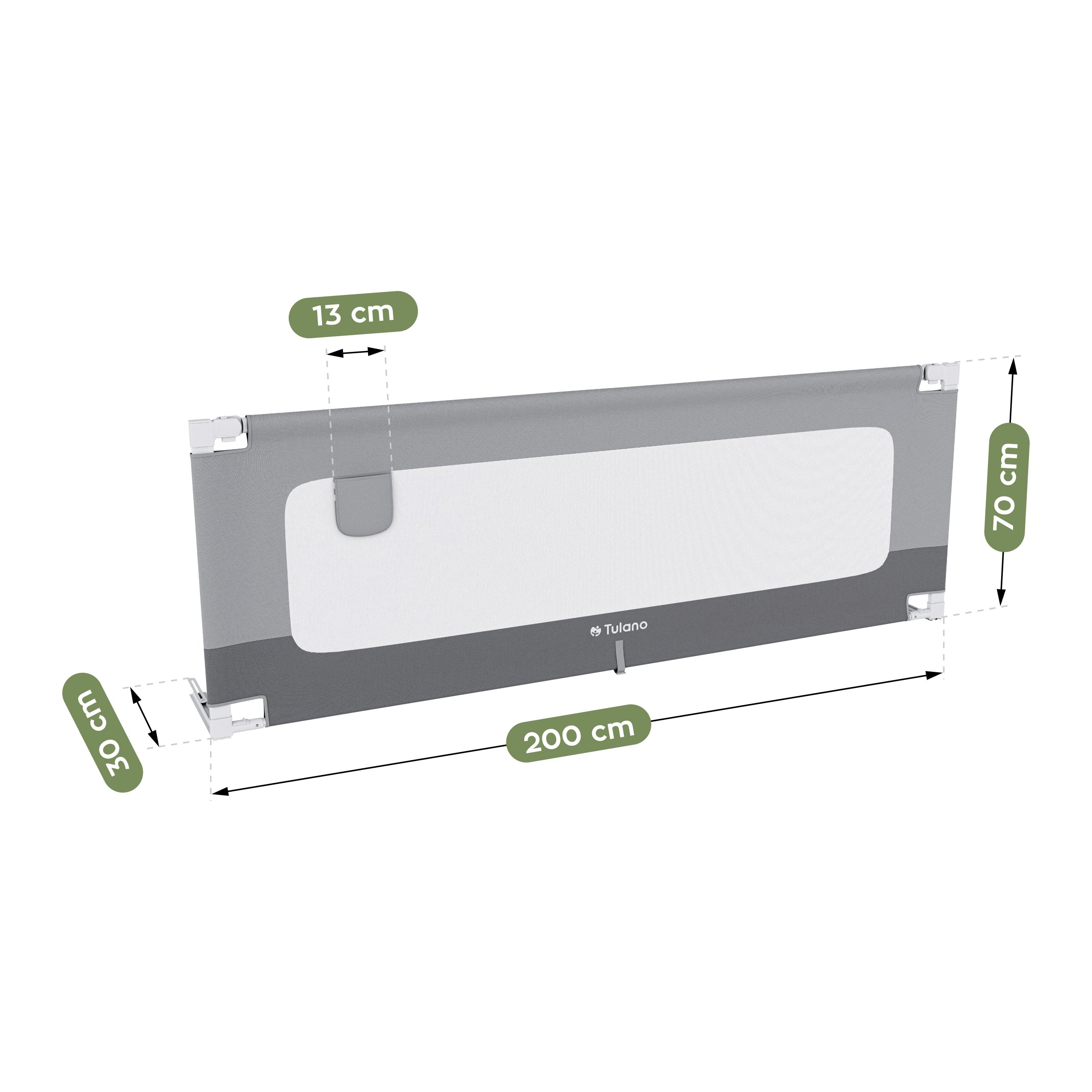 Barieră de protecție pentru pat, 200 cm, Tulano Cover 40