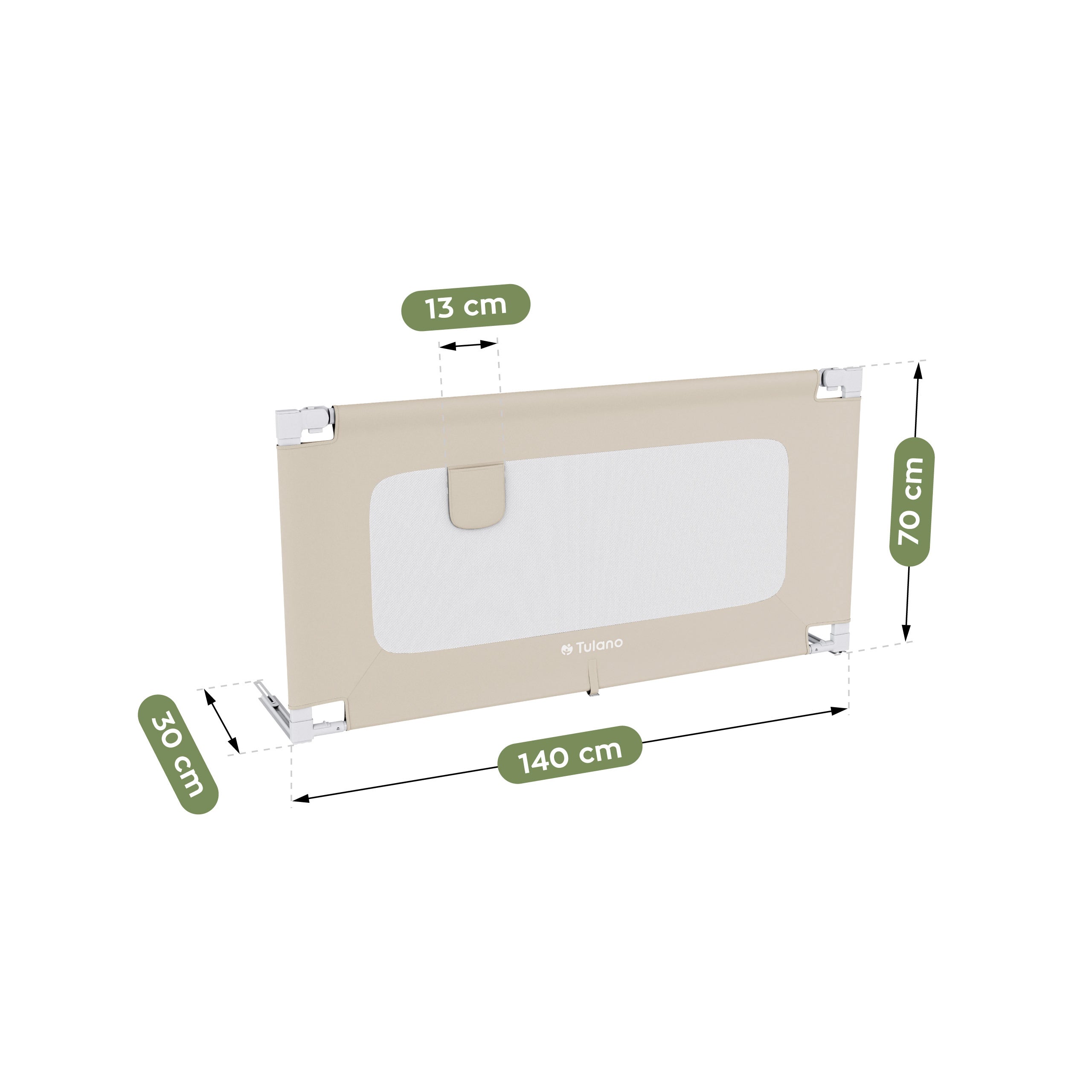 Barieră de protecție pentru pat de 140 cm Tulano Cover 44 Beige