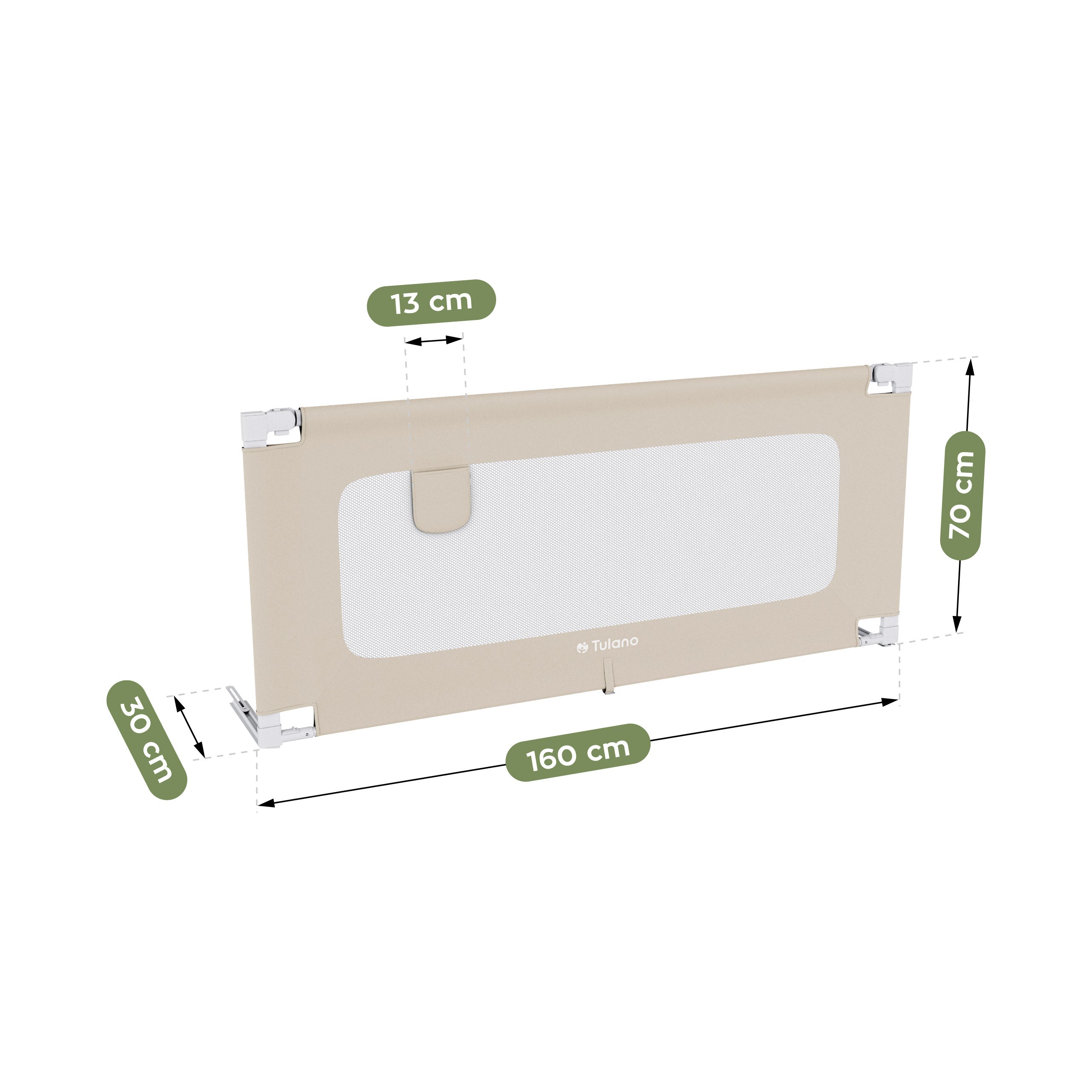 Barieră de protecție pentru pat, 160 cm, Tulano Cover 46, bej