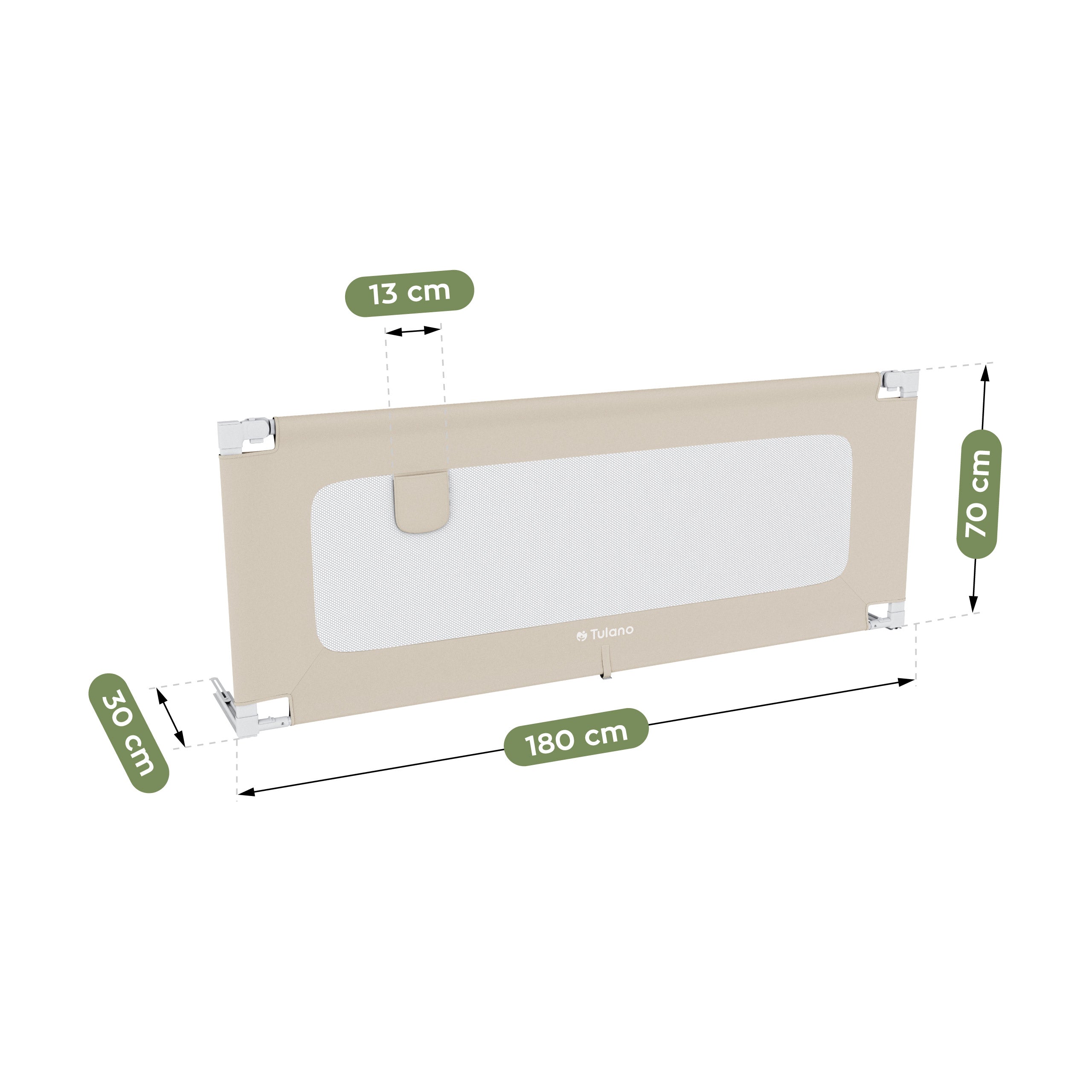 OUTLET Barieră de protecție pentru pat 180 cm Tulano Cover 48 Beige