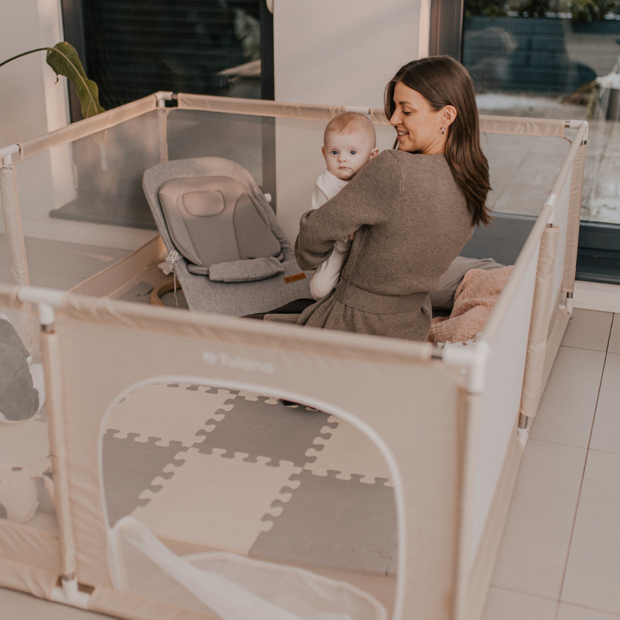 Pătuț pentru copii Tulano Cozy 25 Beige - 150 cm