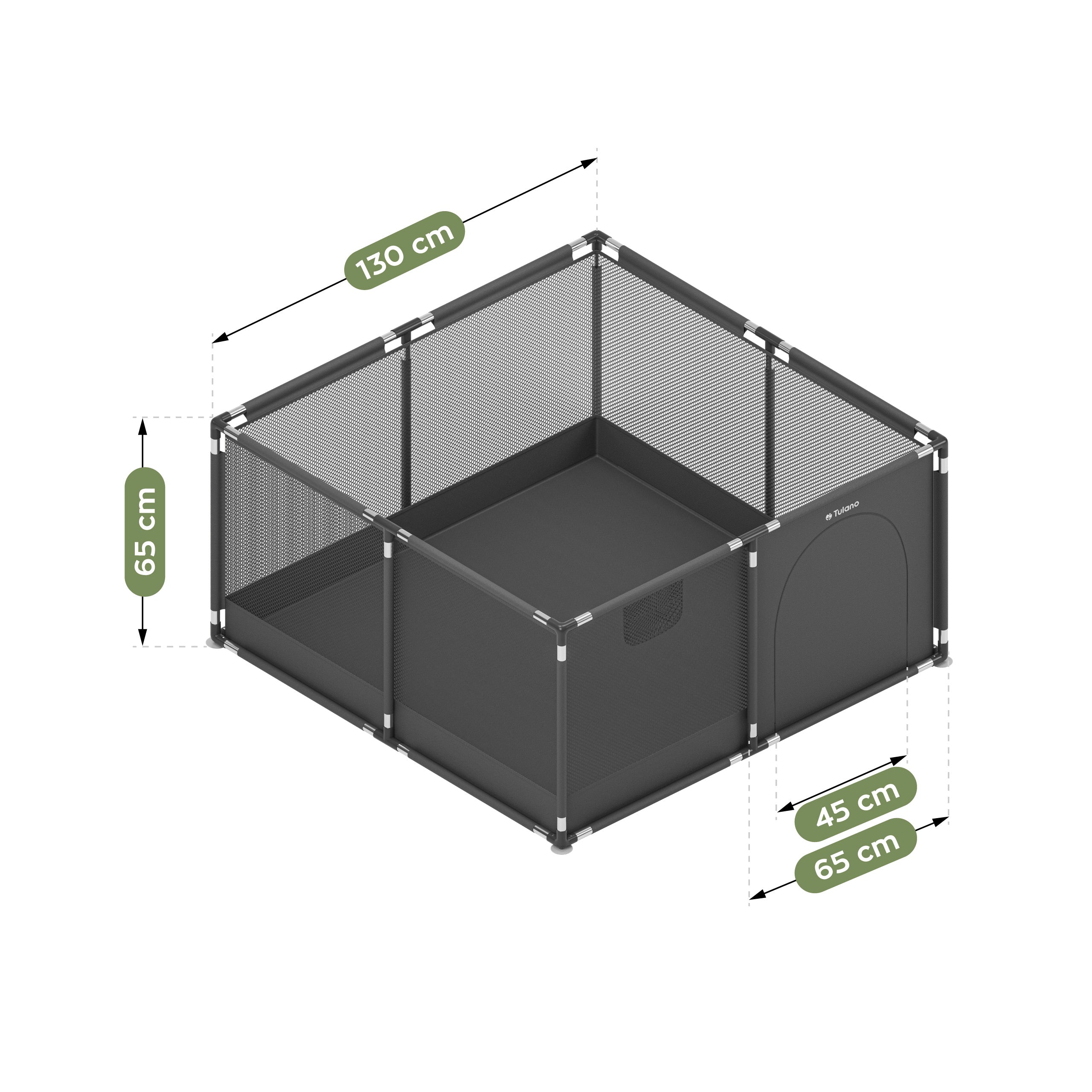 OUTLET Pătuț pentru copii Tulano Cozy 20 Graphite - 130 cm