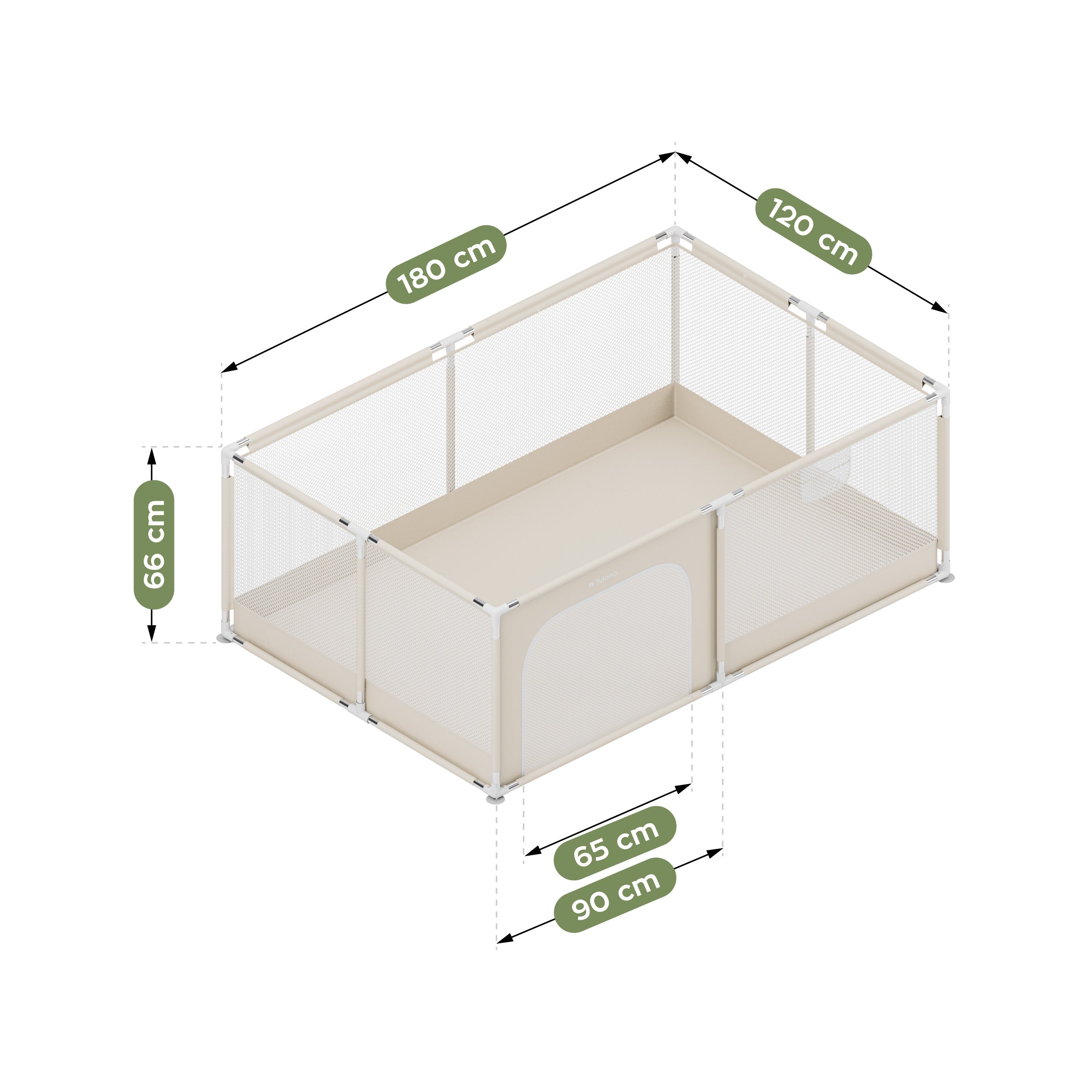Pătuț pentru copii Tulano Cozy 22 Beige - 180 cm