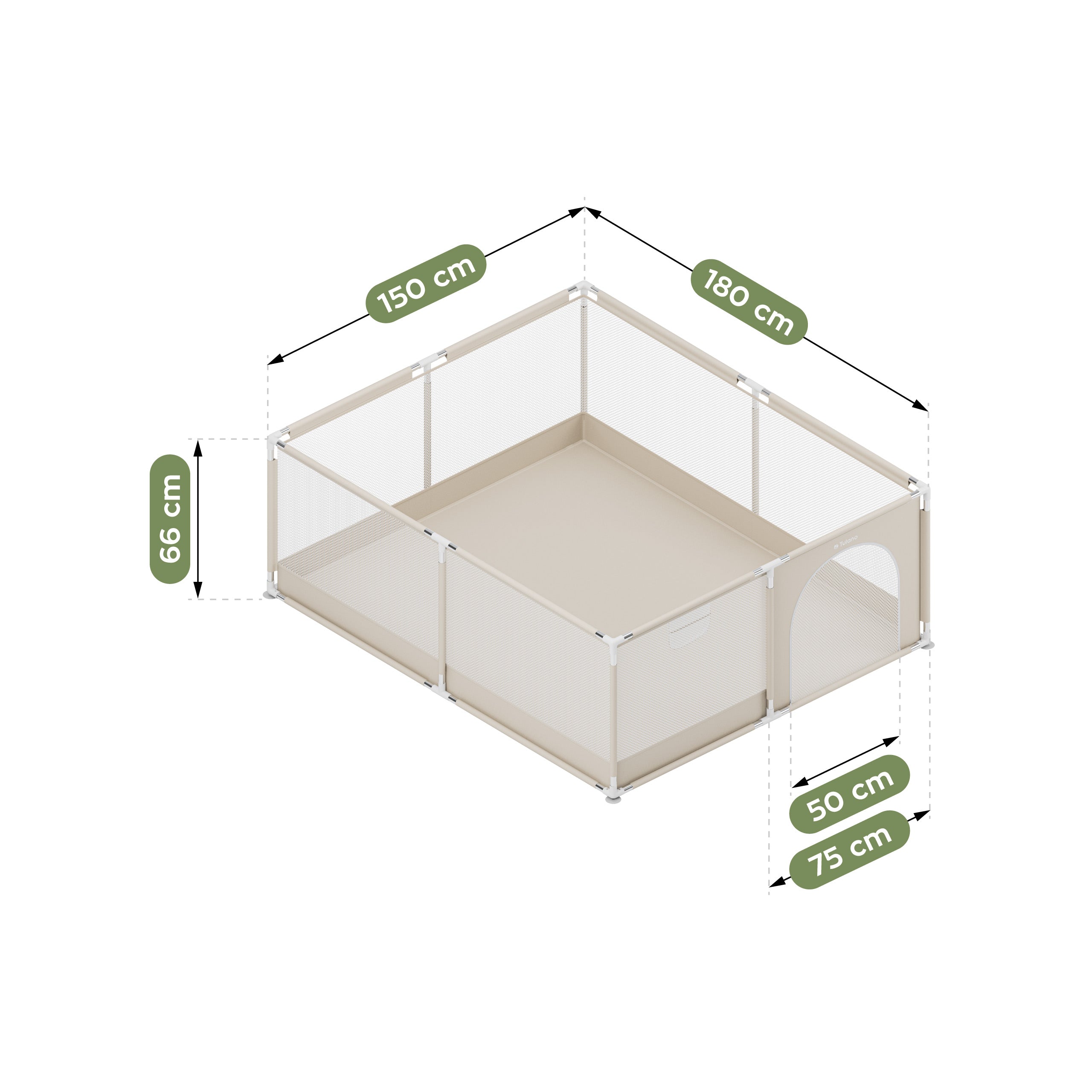 Pătuț pentru copii Tulano Cozy 25 Beige - 150 cm