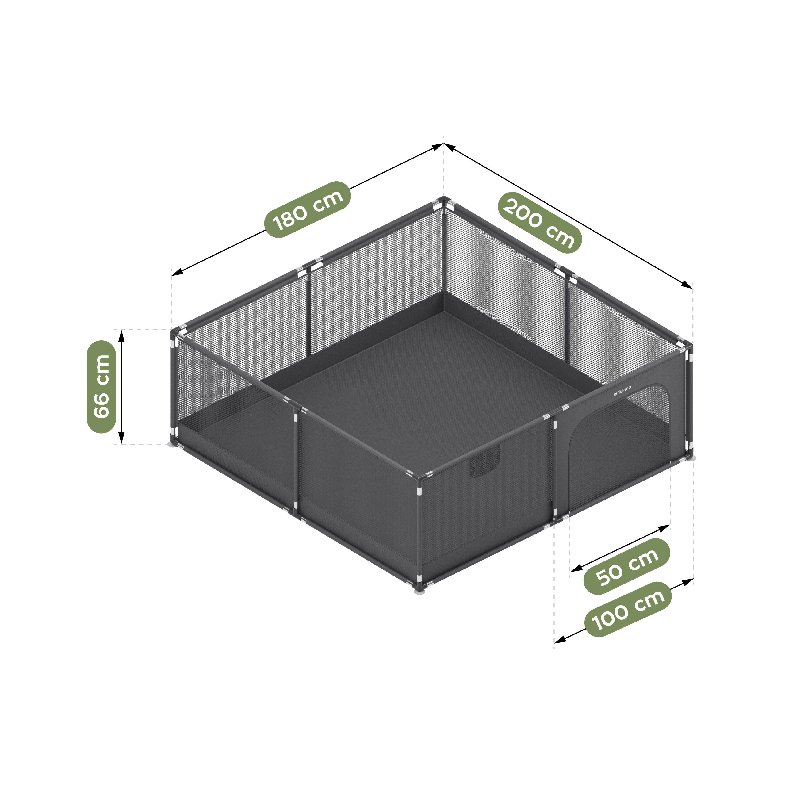 OUTLET Pătuț pentru copii Tulano Cozy 28 Graphite - 200 cm