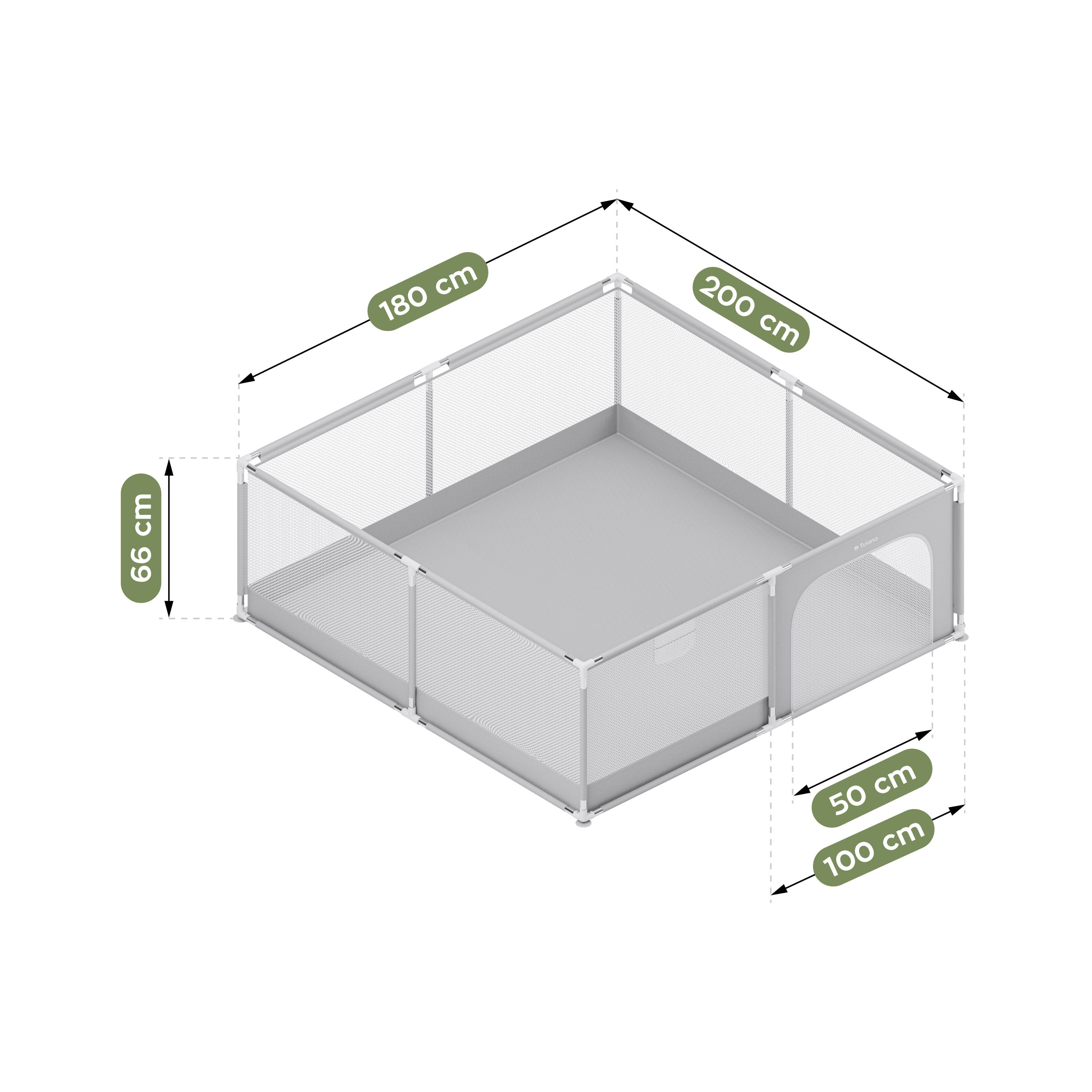Pătuț pentru copii Tulano Cozy 28 Grey - 200 cm