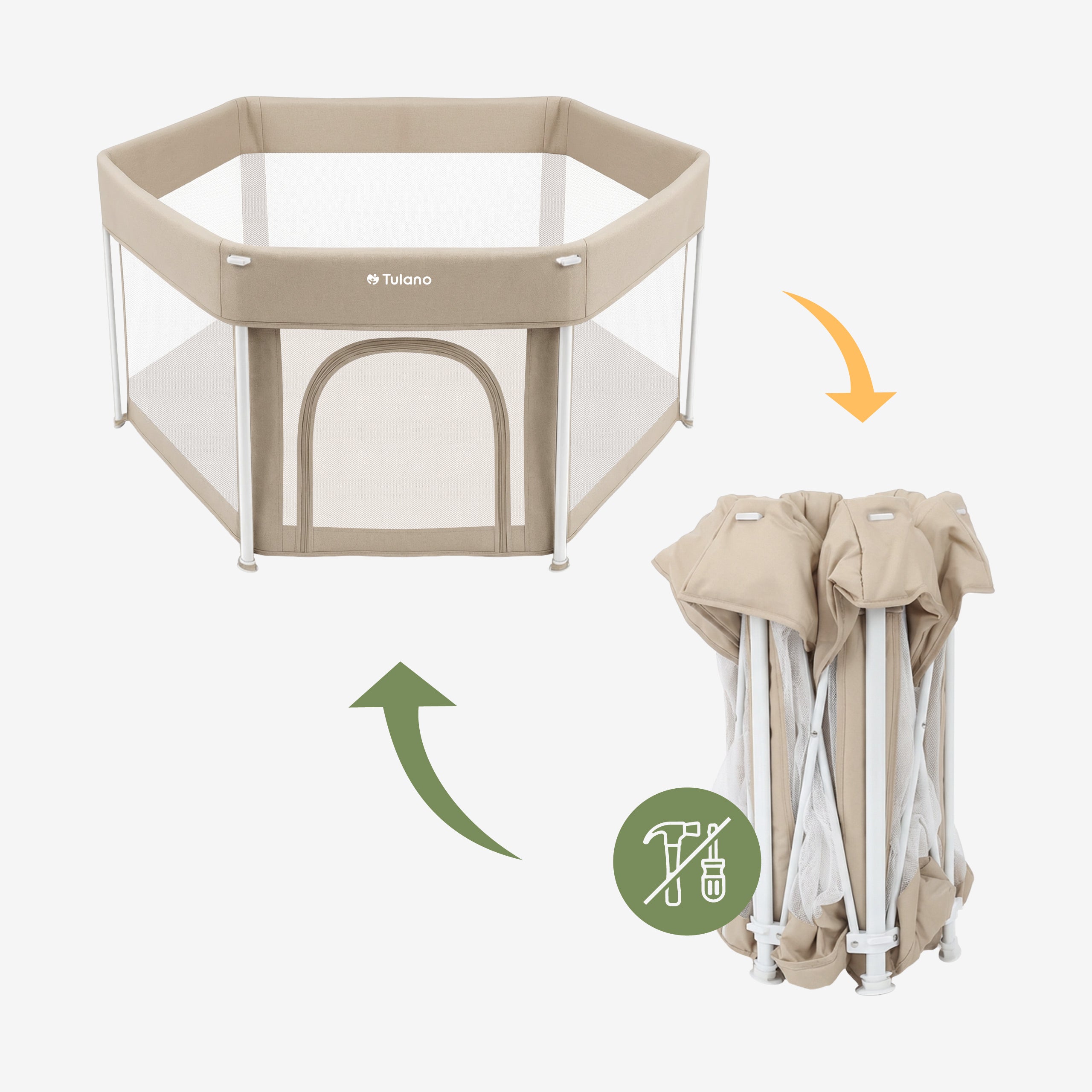 Pătuț pliabil pentru copii Tulano Cozy 30 Beige