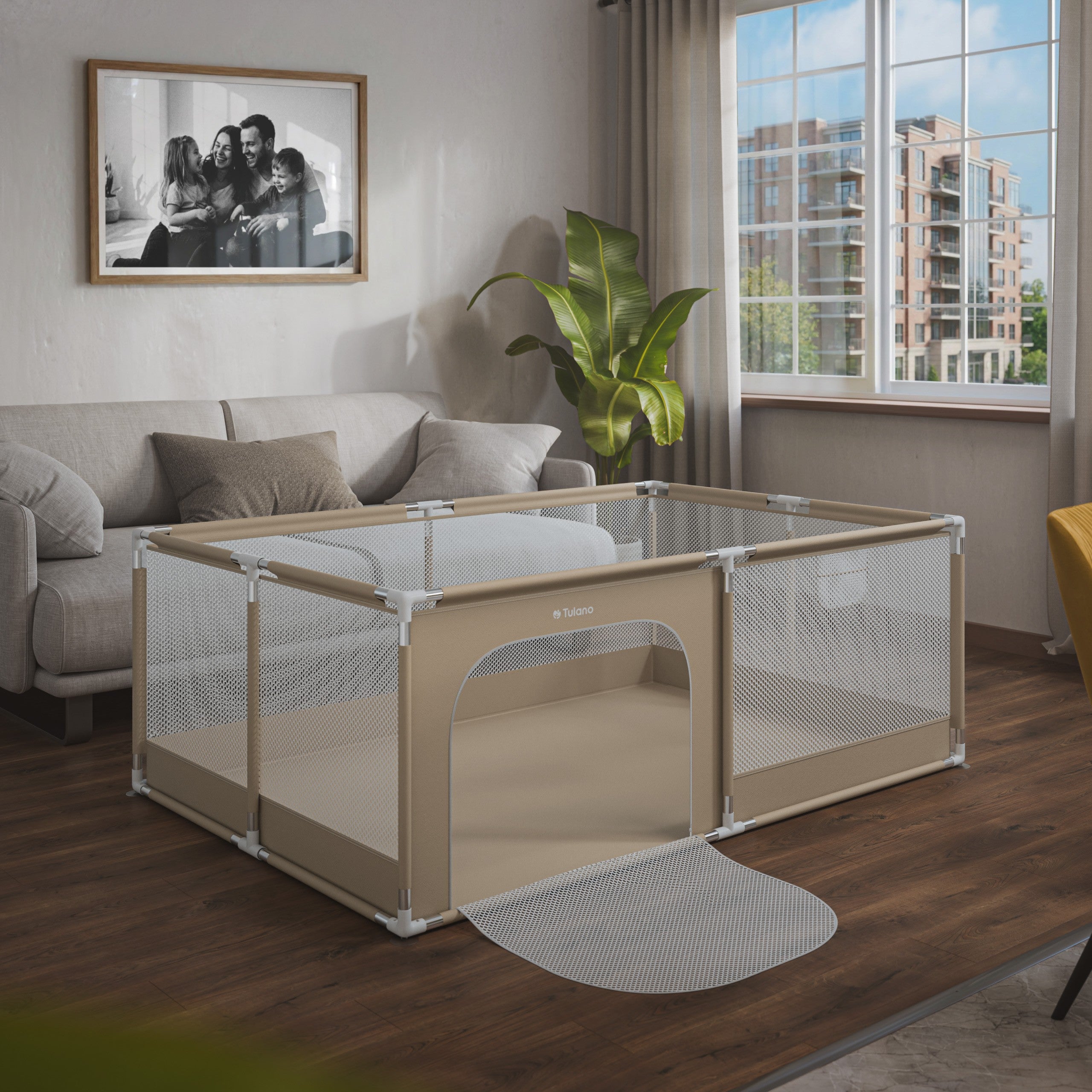 Pătuț pentru copii Tulano Cozy 22 Beige - 180 cm