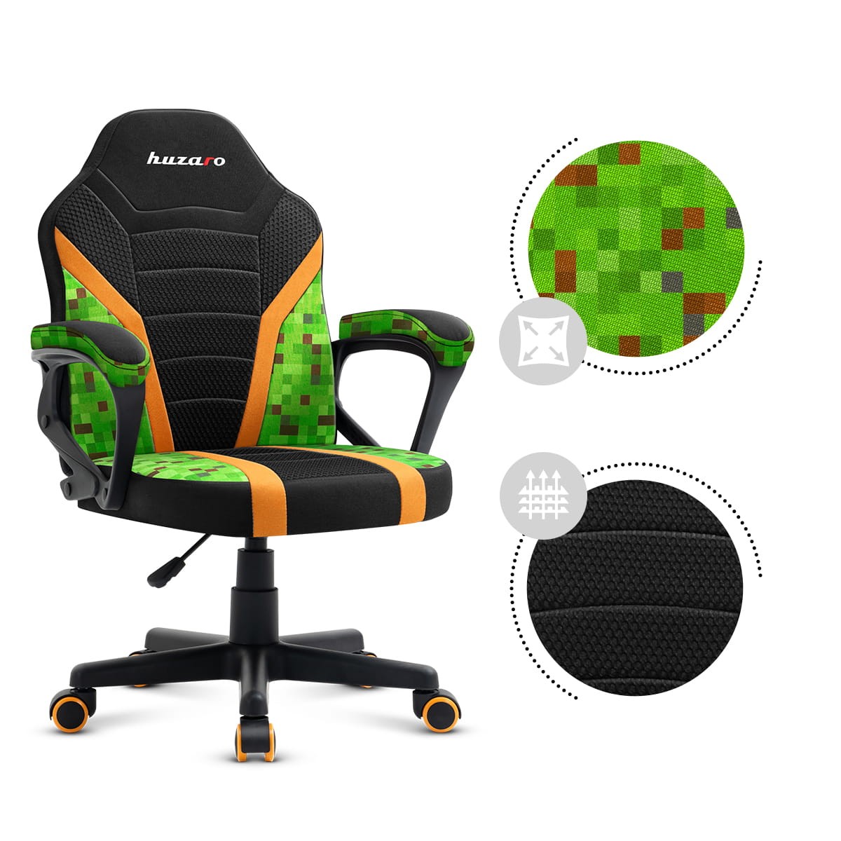 OUTLET Scaun de gaming pentru copii HUZARO RANGER 1.0 Pixel Mesh