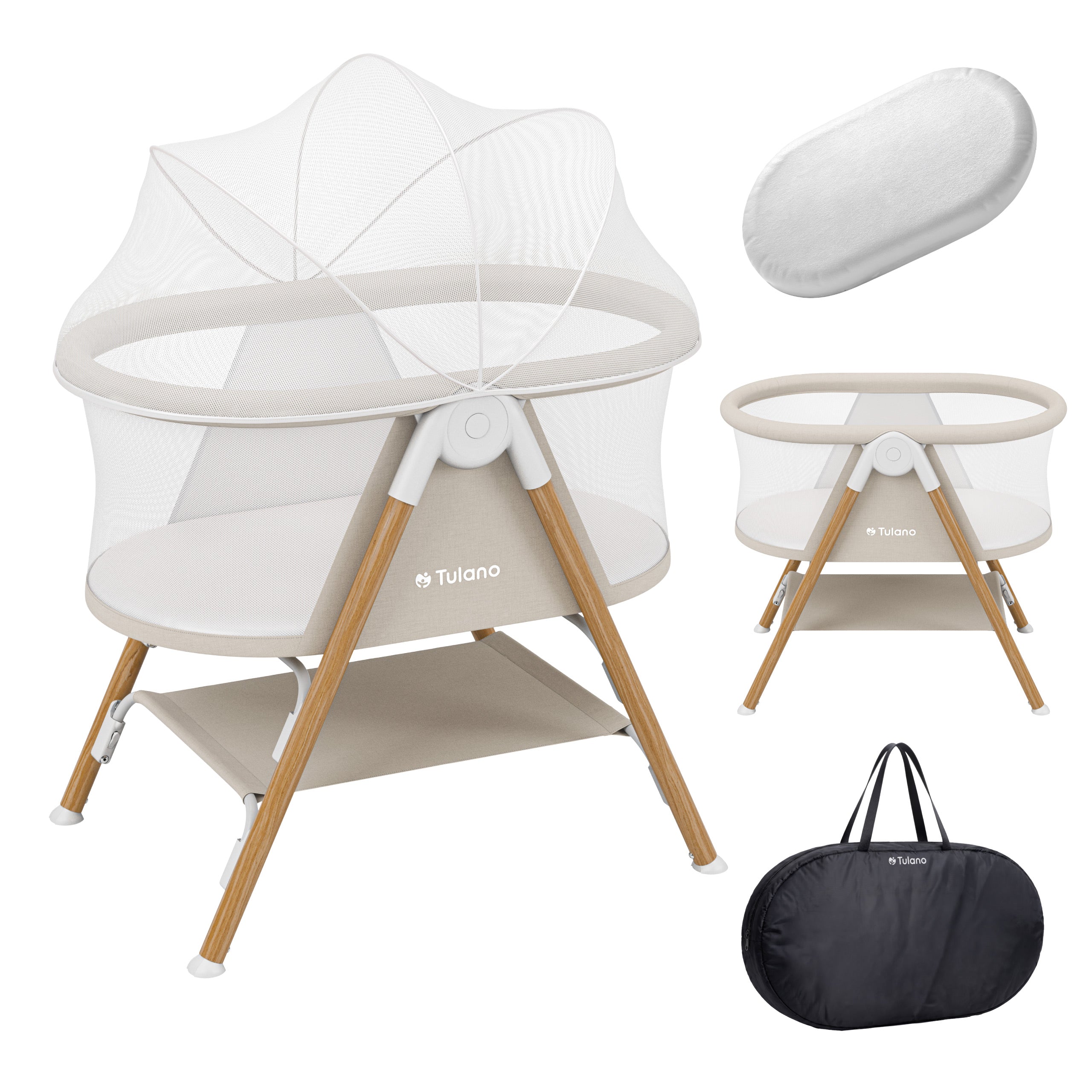 Pătuț de călătorie pentru copii Tulano Dream 20 Beige