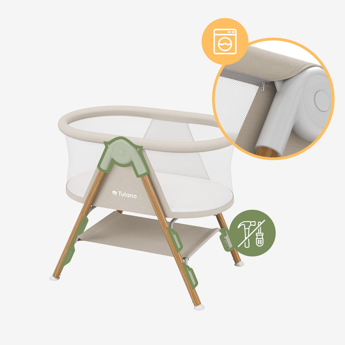 Pătuț de călătorie pentru copii Tulano Dream 20 Beige