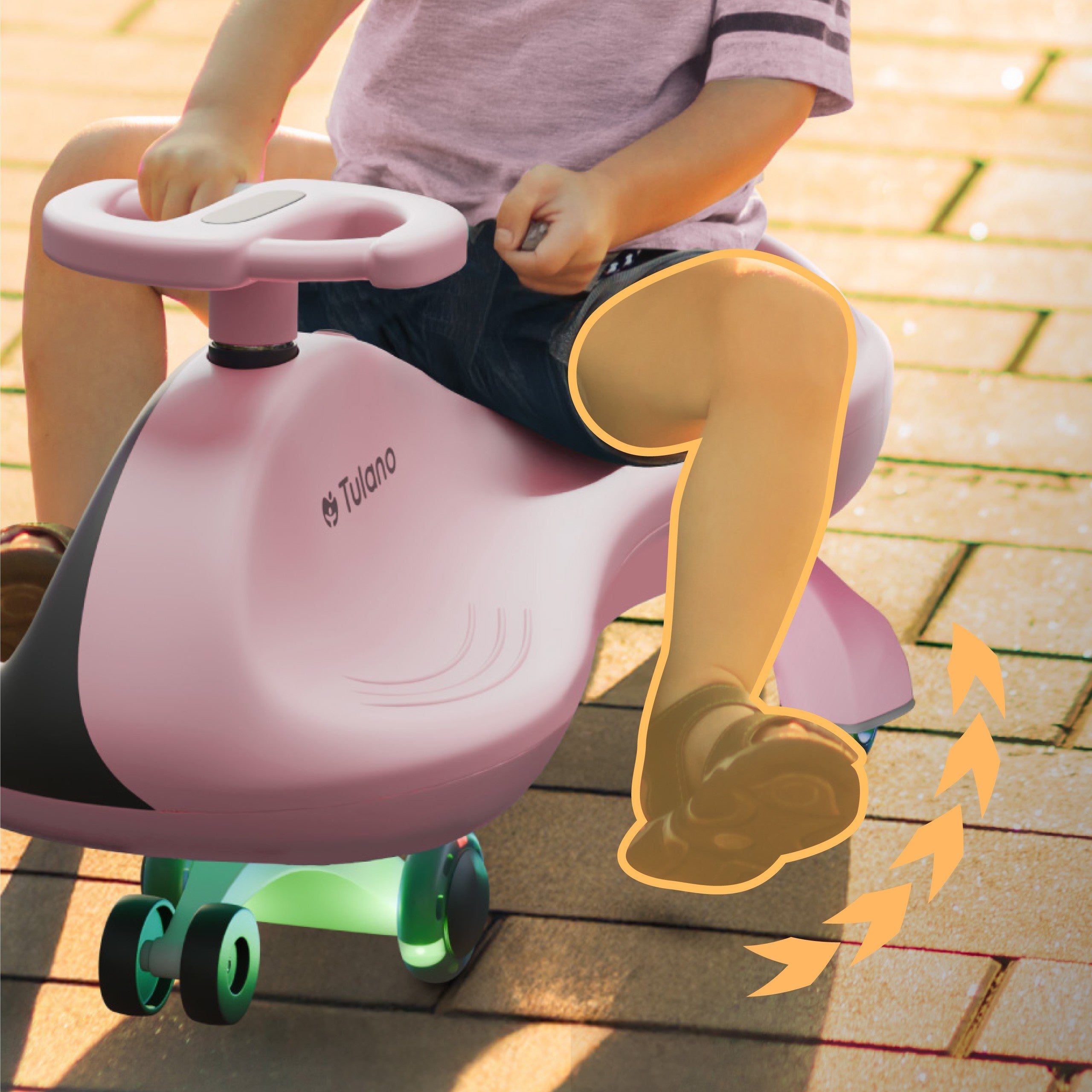 OUTLET Mașinuță pentru copii cu propulsie gravitațională și LED-uri Tulano Focus 35 Pink