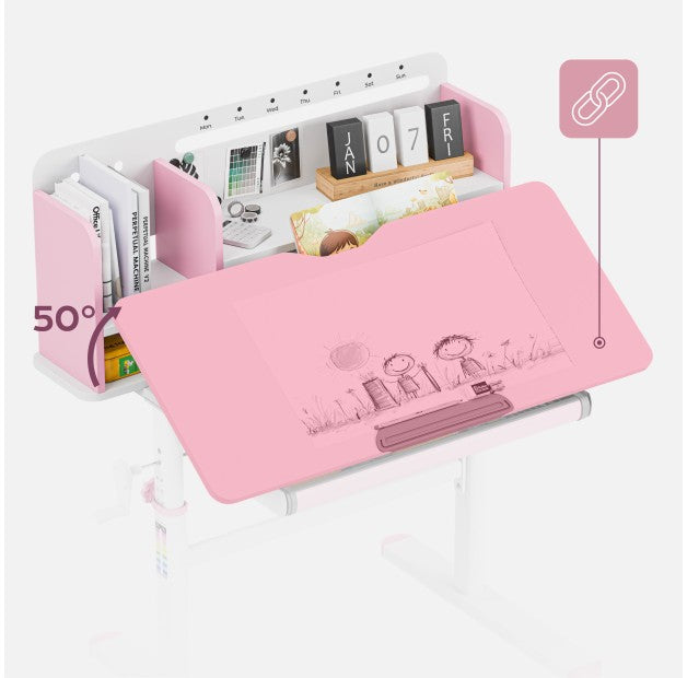 Birou ergonomic pentru copii Mark Adler Study 5.0 Pink 90 cm
