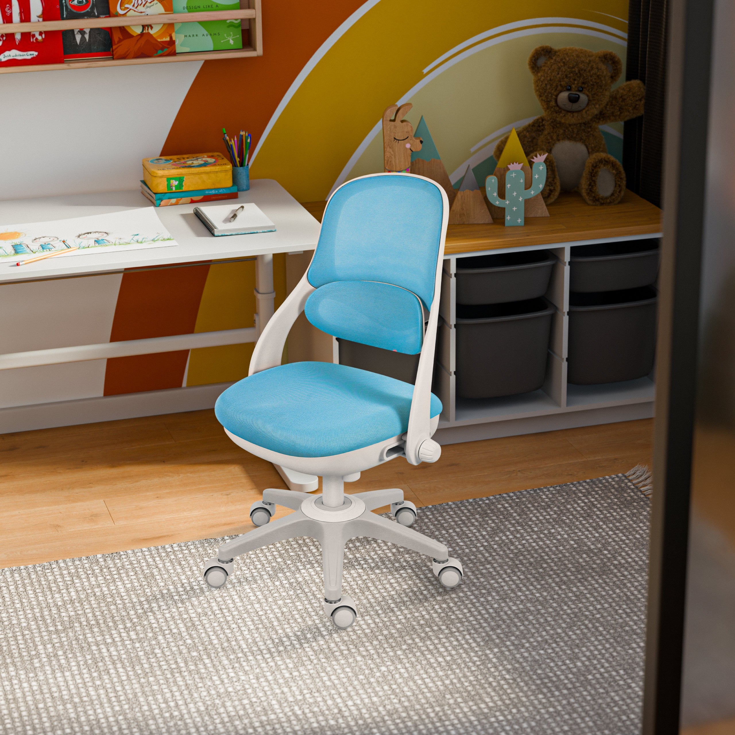 Scaun rotativ pentru copii Mark Adler Junior 4.7 Blue