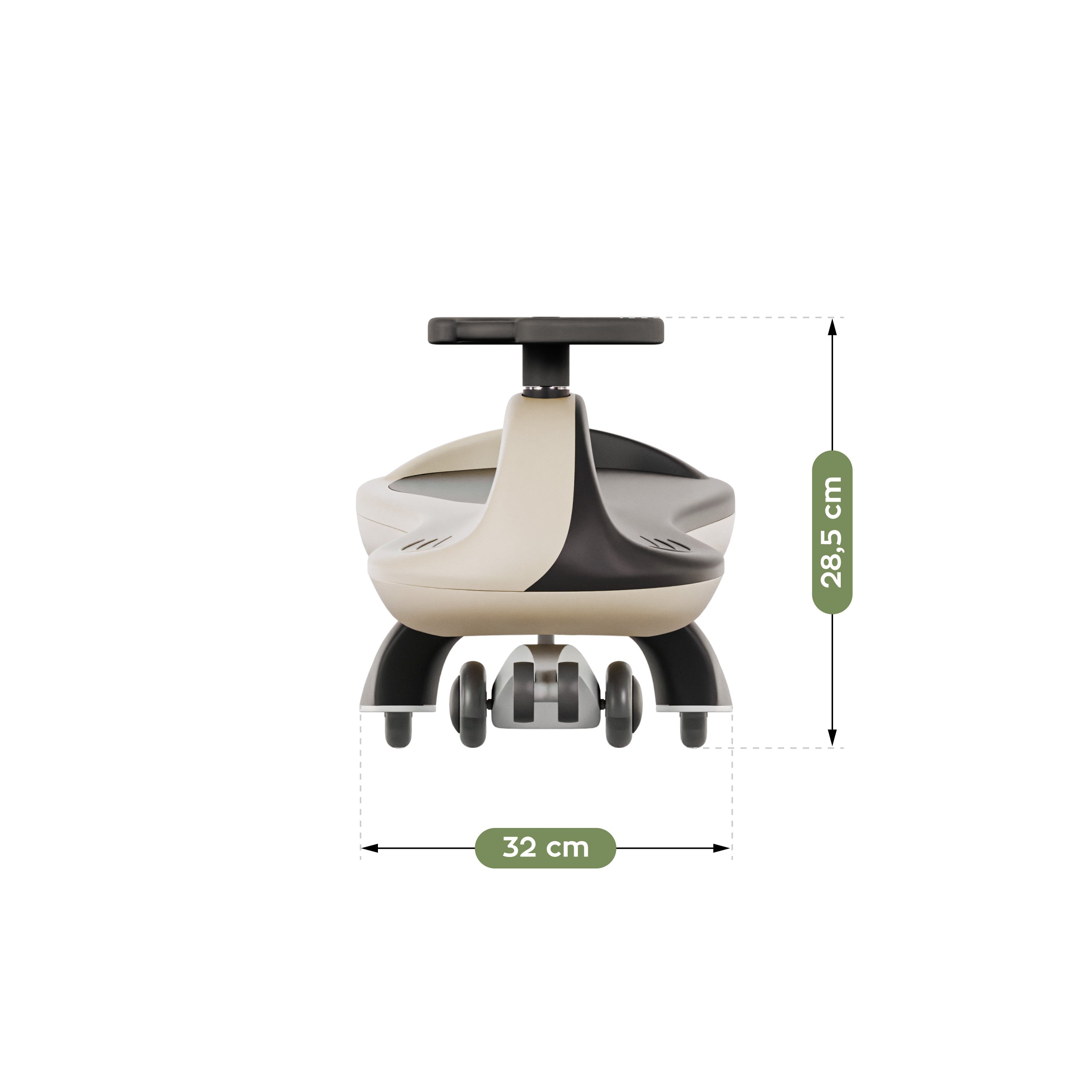 Mașinuță pentru copii cu propulsie gravitațională și LED-uri Tulano Focus 35 Beige