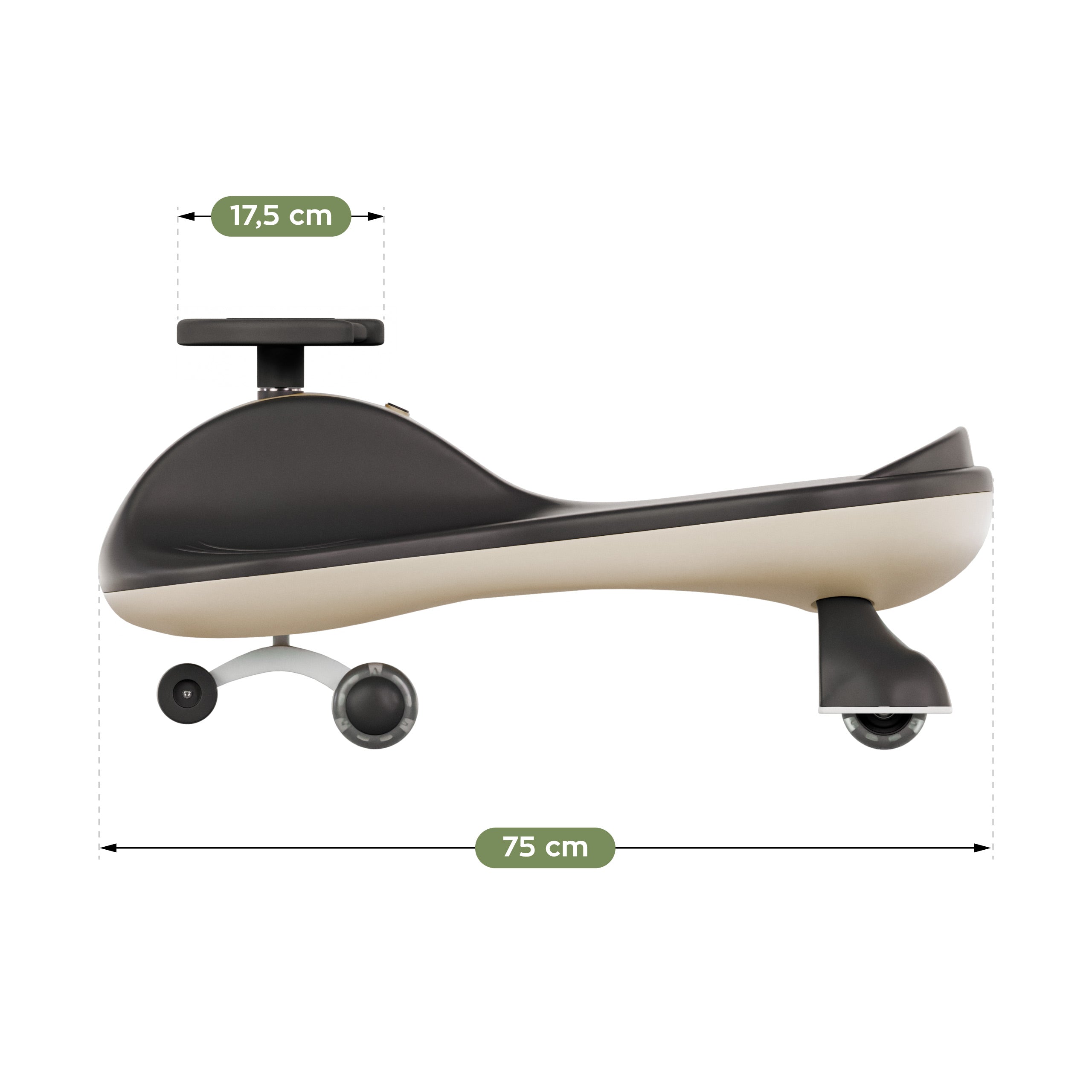 Mașinuță pentru copii cu propulsie gravitațională și LED-uri Tulano Focus 35 Beige
