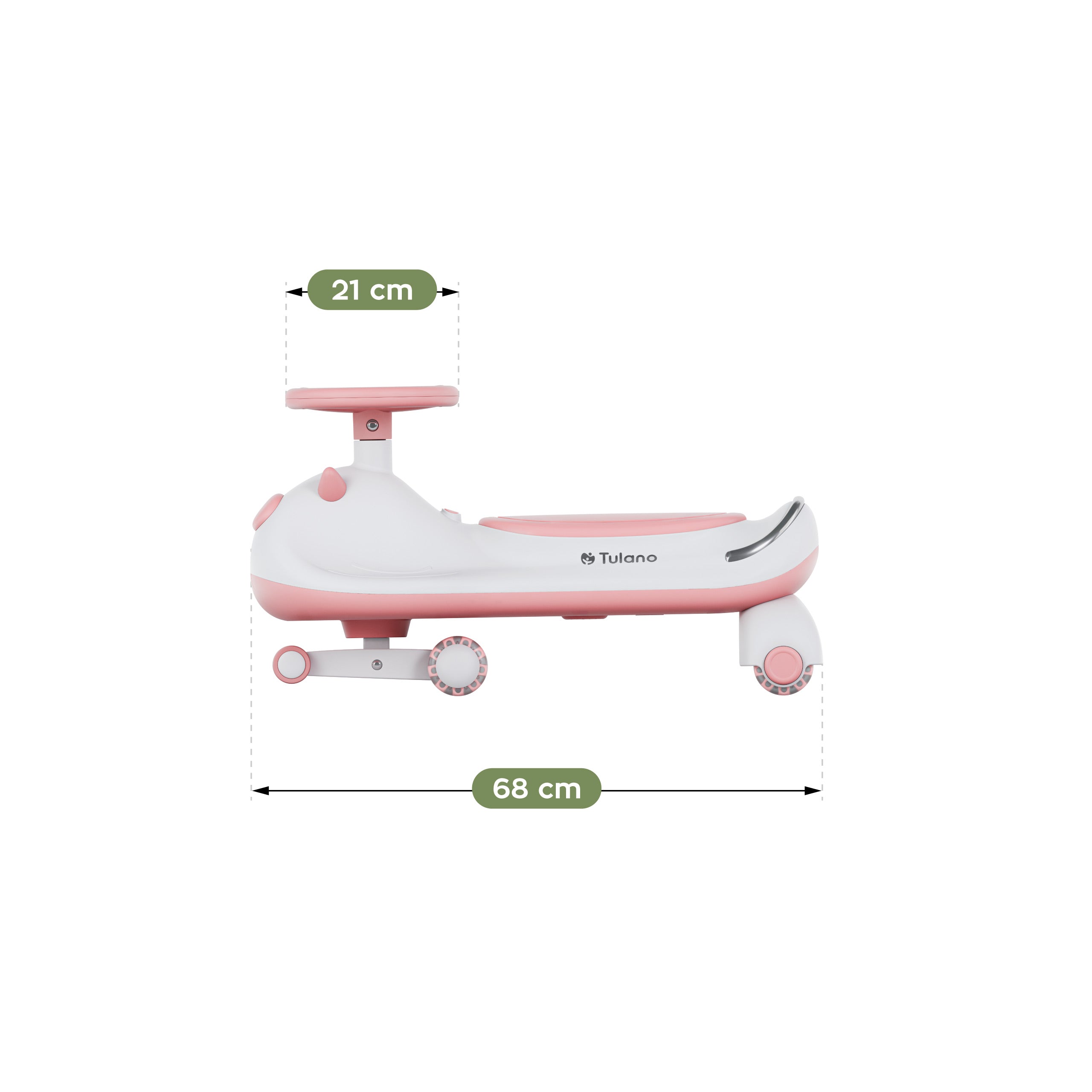 Mașinuță pentru copii cu propulsie gravitațională și LED-uri Tulano Focus 45 Pink