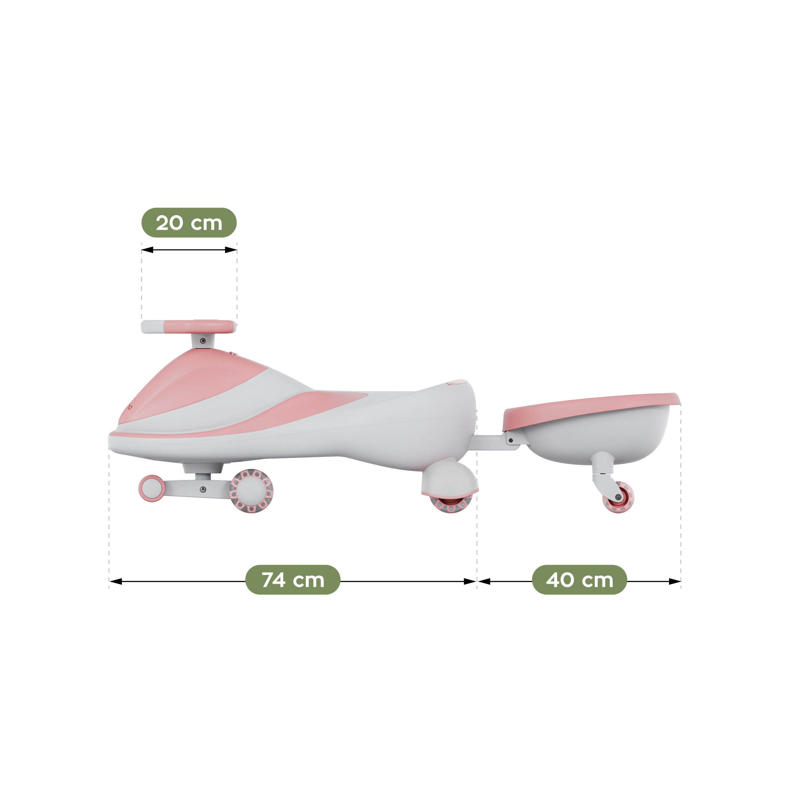 Mașinuță pentru copii cu propulsie gravitațională și LED-uri Tulano Focus 55 Pink