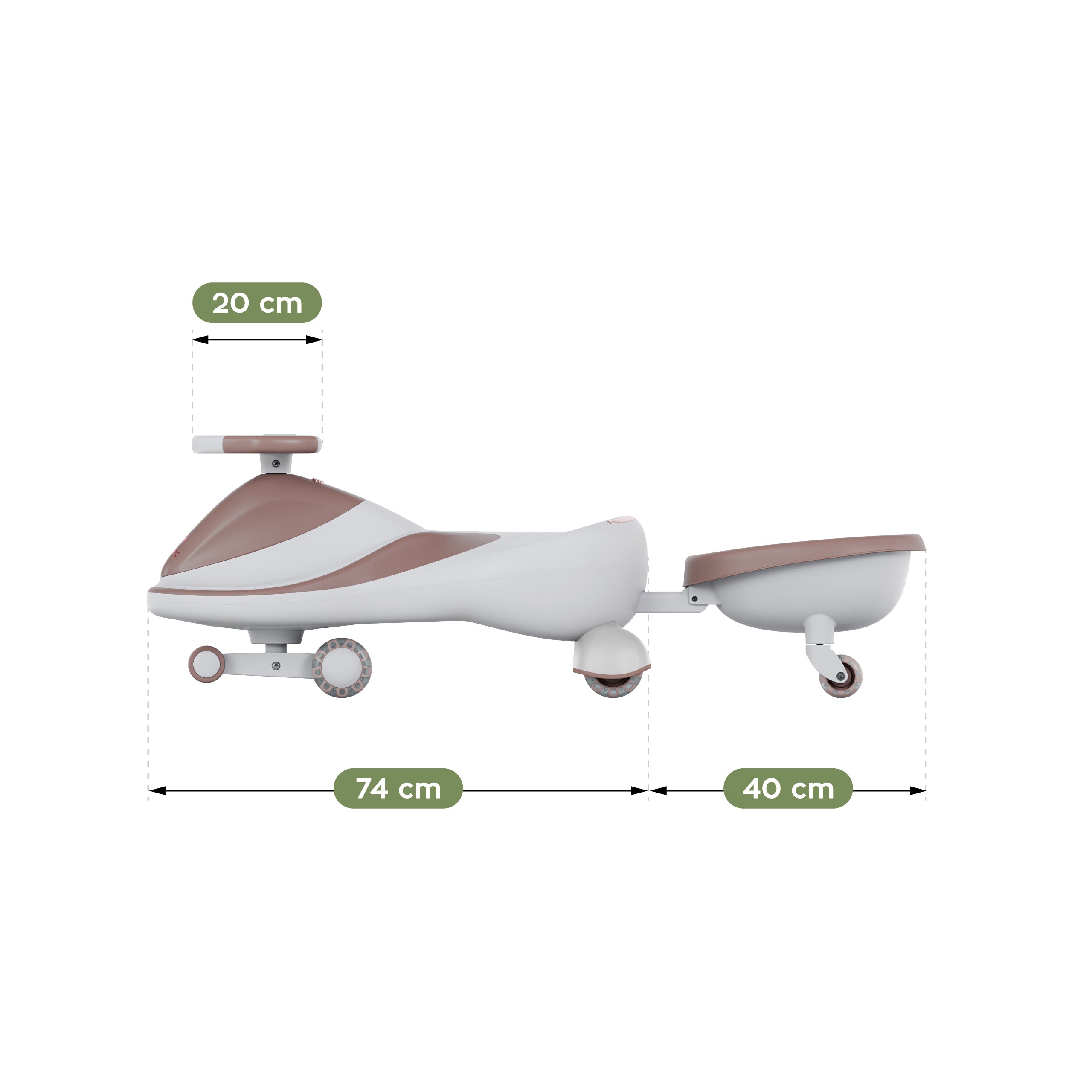 Mașinuță pentru copii cu propulsie gravitațională și LED-uri Tulano Focus 55 Grey