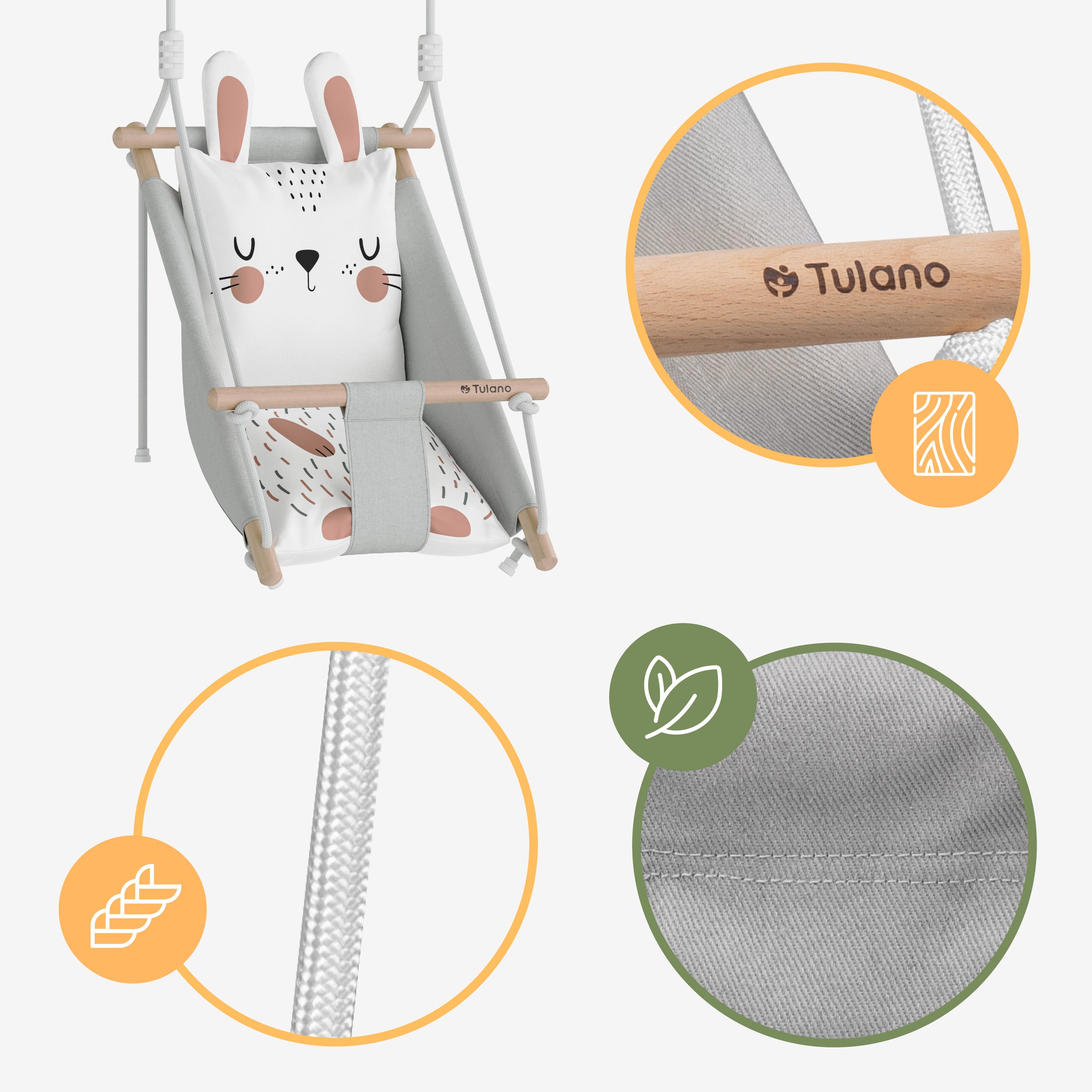 Leagăn pentru copii Tulano Hop 45 Rabbit