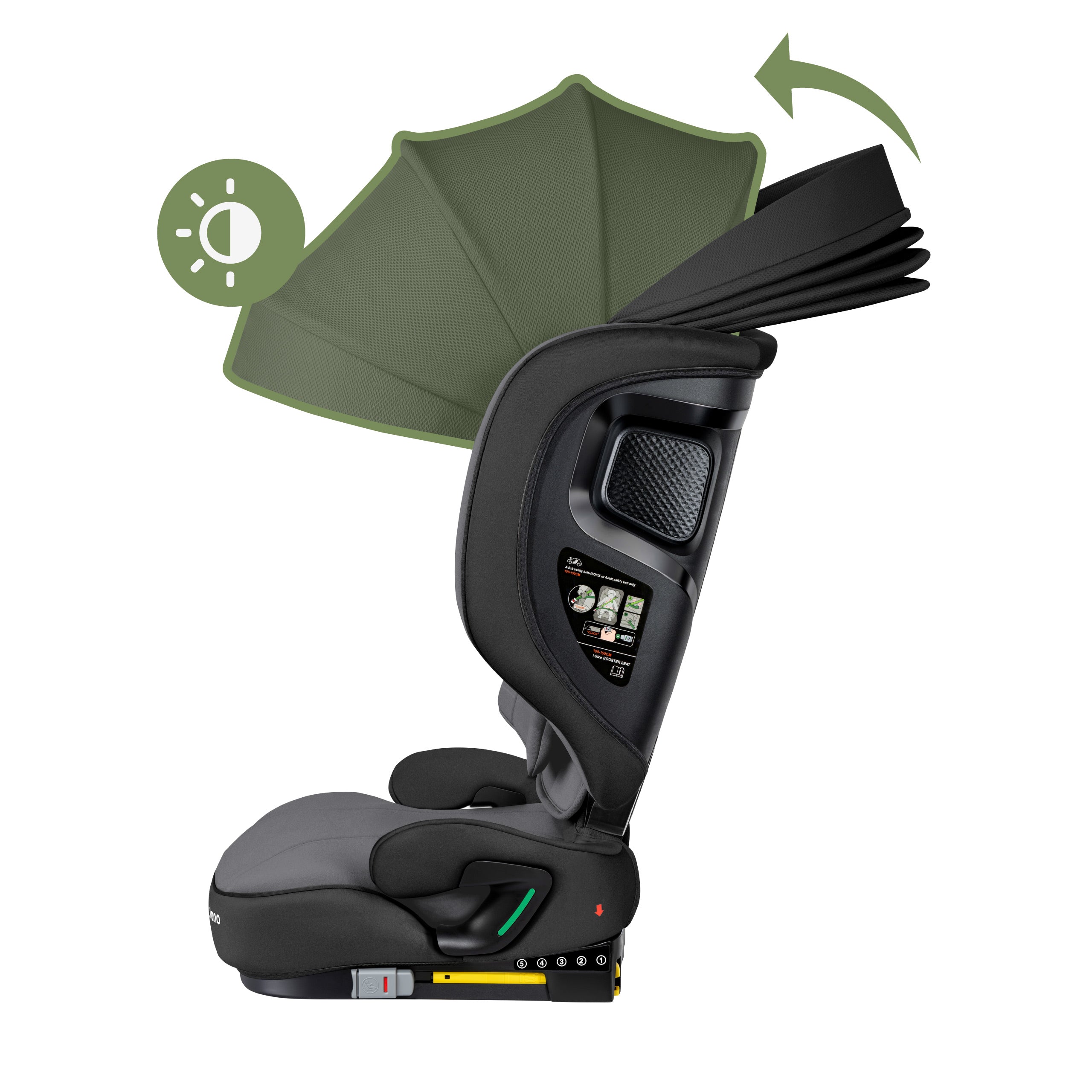 Scaun auto pentru copii cu înălțimea între 100 și 150 cm Tulano Joy 55 Black-Grey I-Size