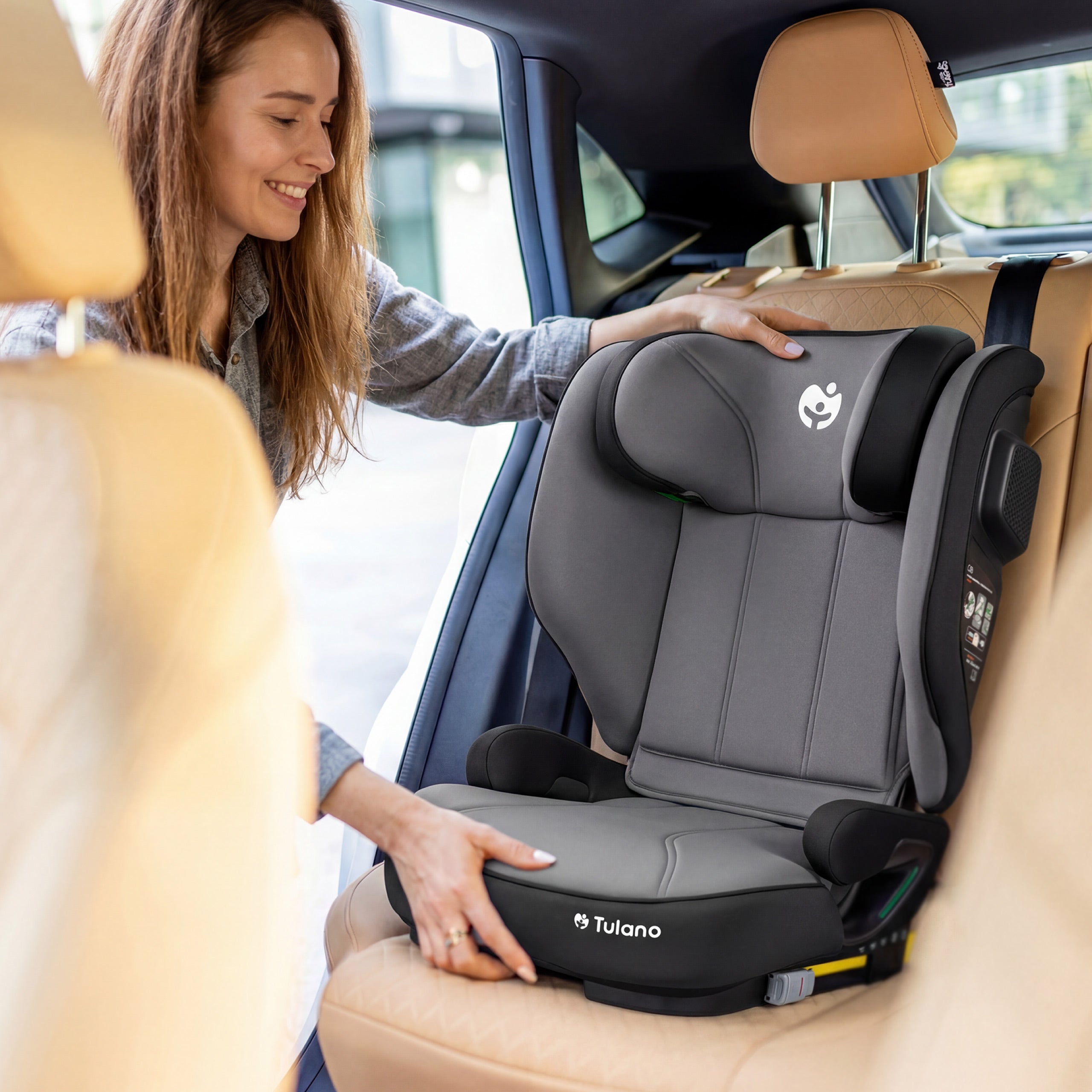 Scaun auto pentru copii cu înălțimea între 100 și 150 cm Tulano Joy 55 Black-Grey I-Size