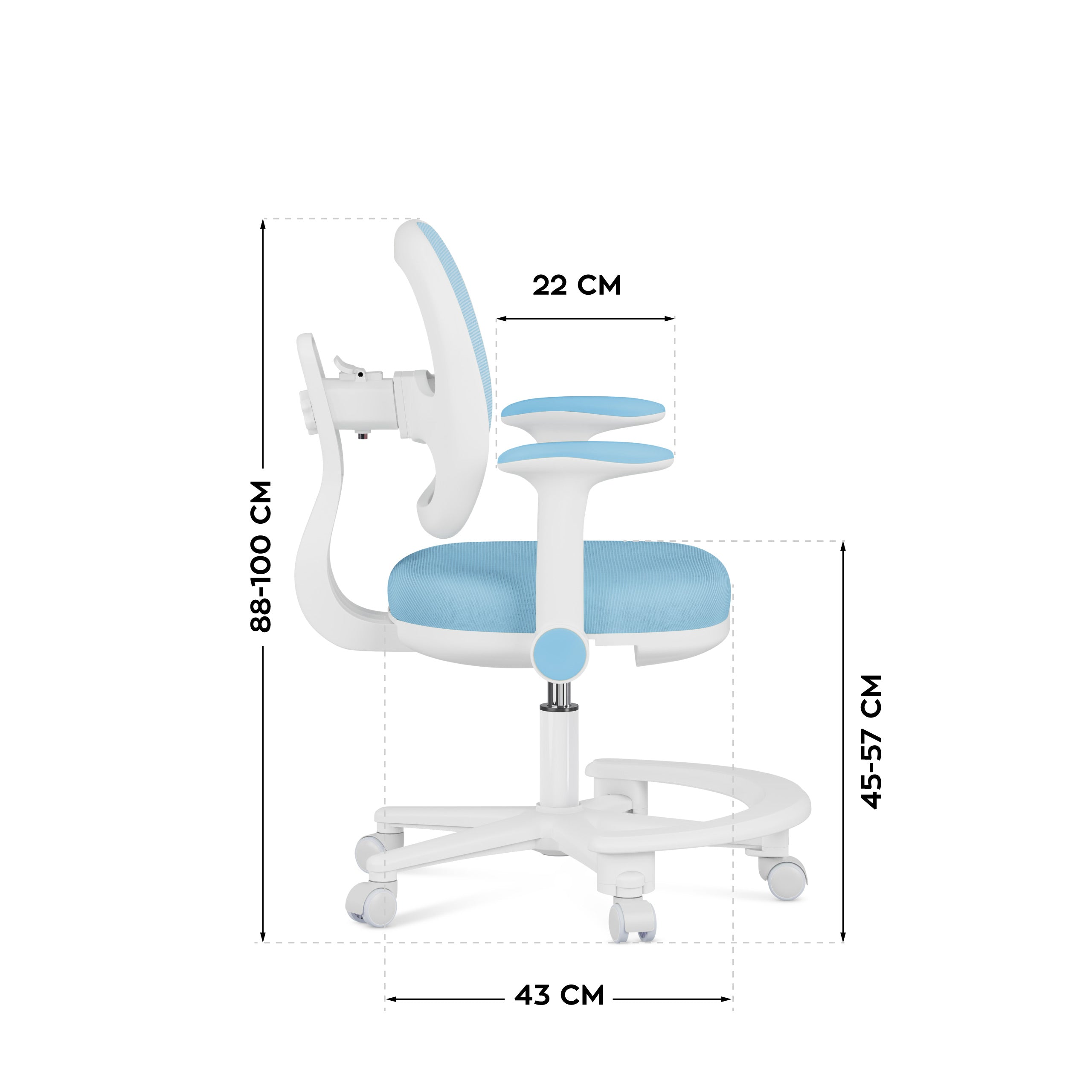 Scaun ergonomic de birou pentru copii Mark Adler Junior 3.6 Blue
