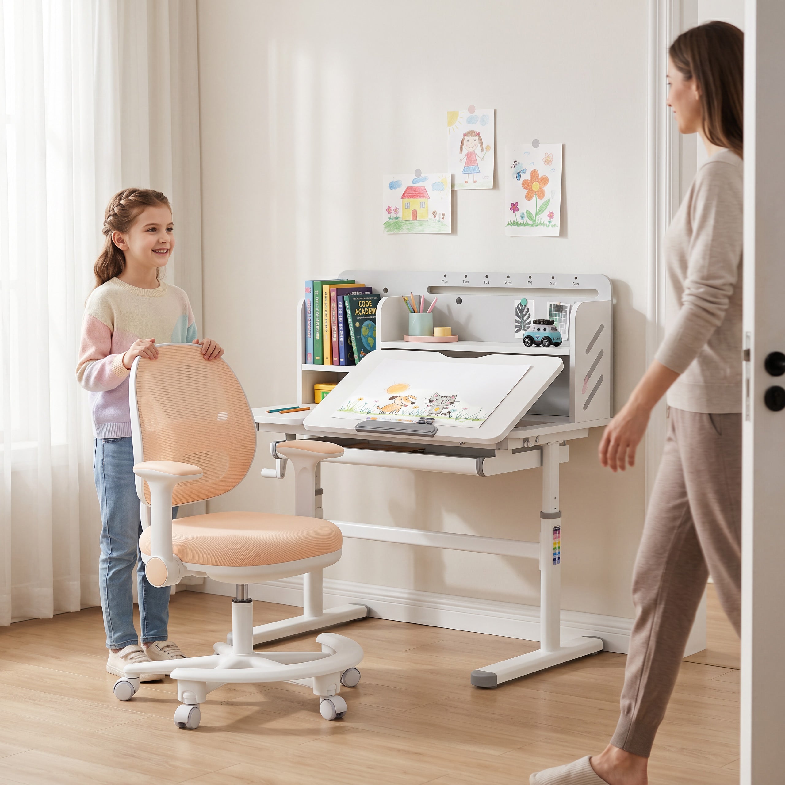 Scaun ergonomic de birou pentru copii Mark Adler Junior 3.6 Beige