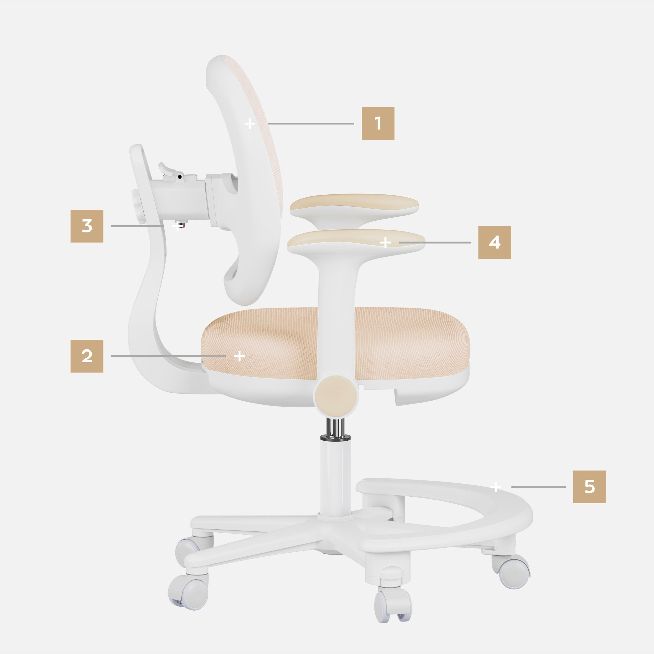 OUTLET Scaun ergonomic de birou pentru copii Mark Adler Junior 3.6 Beige