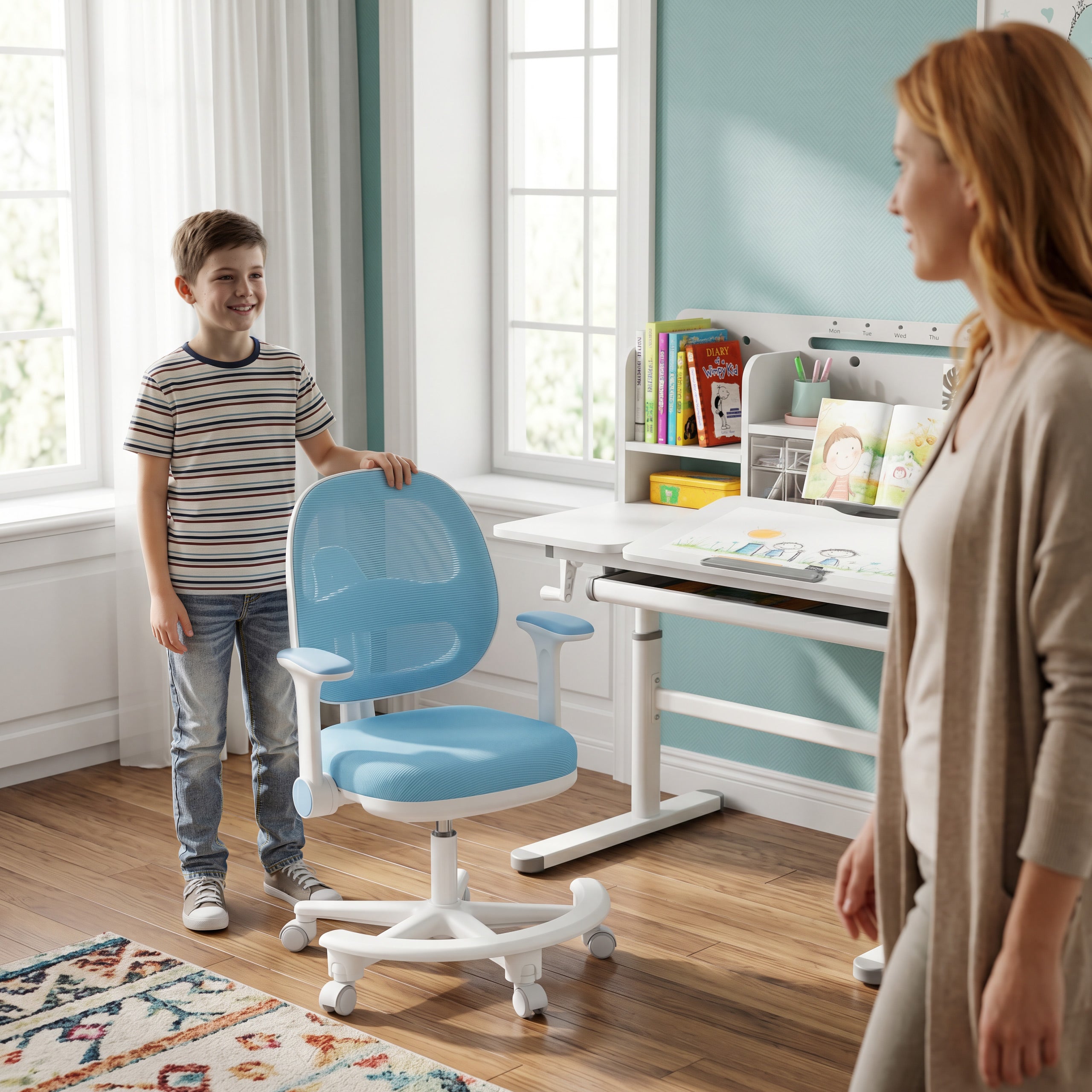 Scaun ergonomic de birou pentru copii Mark Adler Junior 3.6 Blue