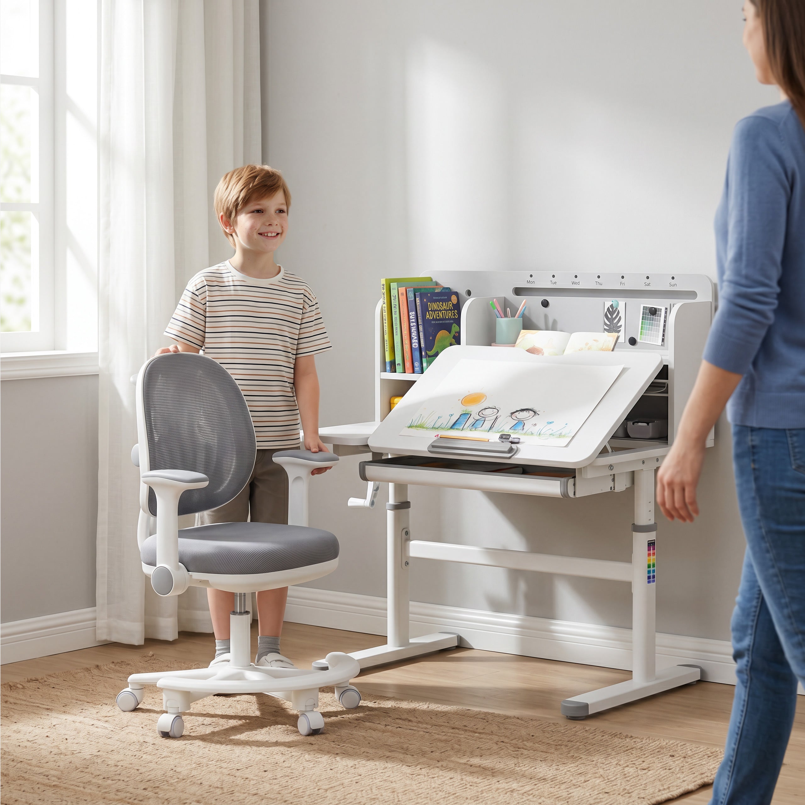 Scaun ergonomic de birou pentru copii Mark Adler Junior 3.6 Grey