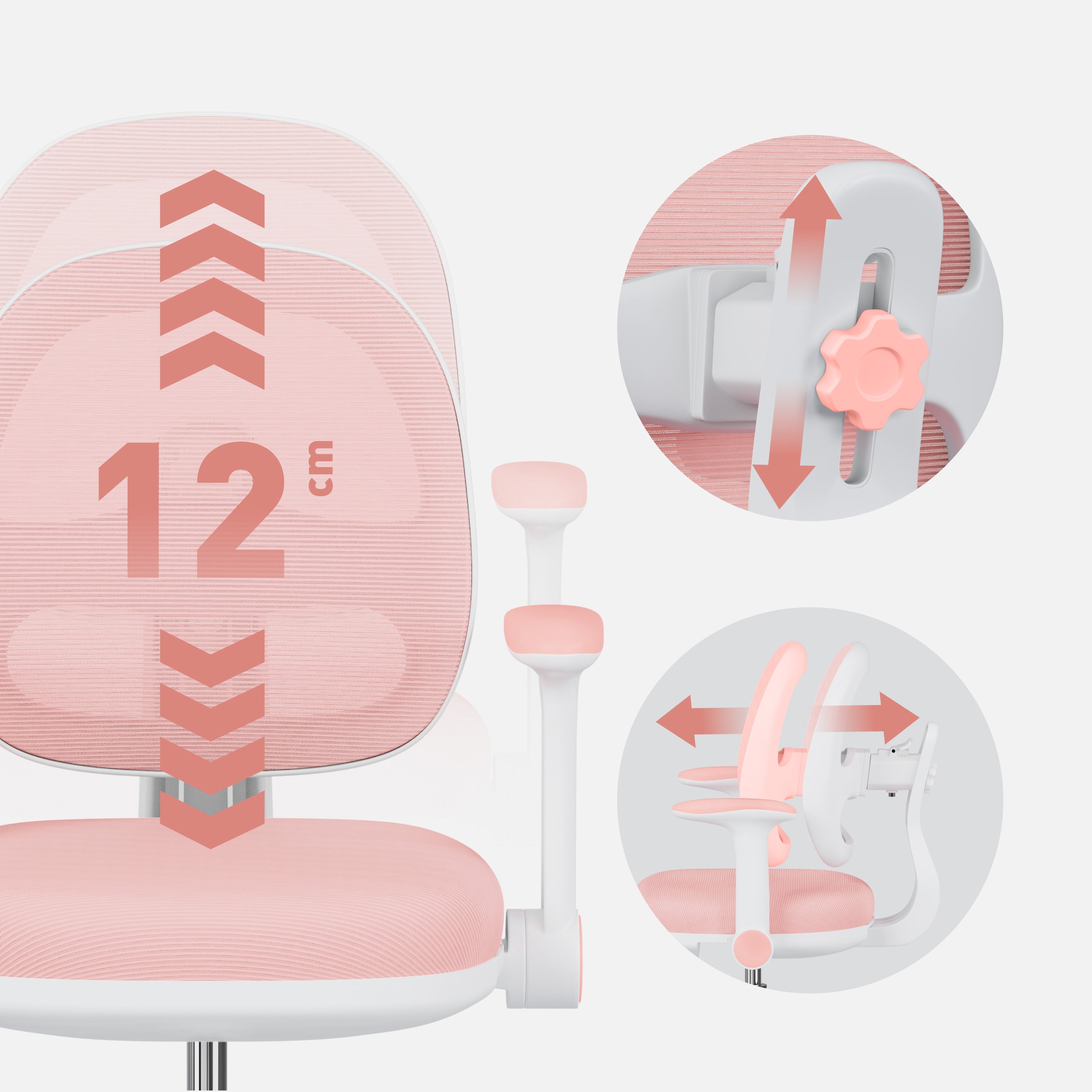 Scaun ergonomic de birou pentru copii Mark Adler Junior 3.6 Pink