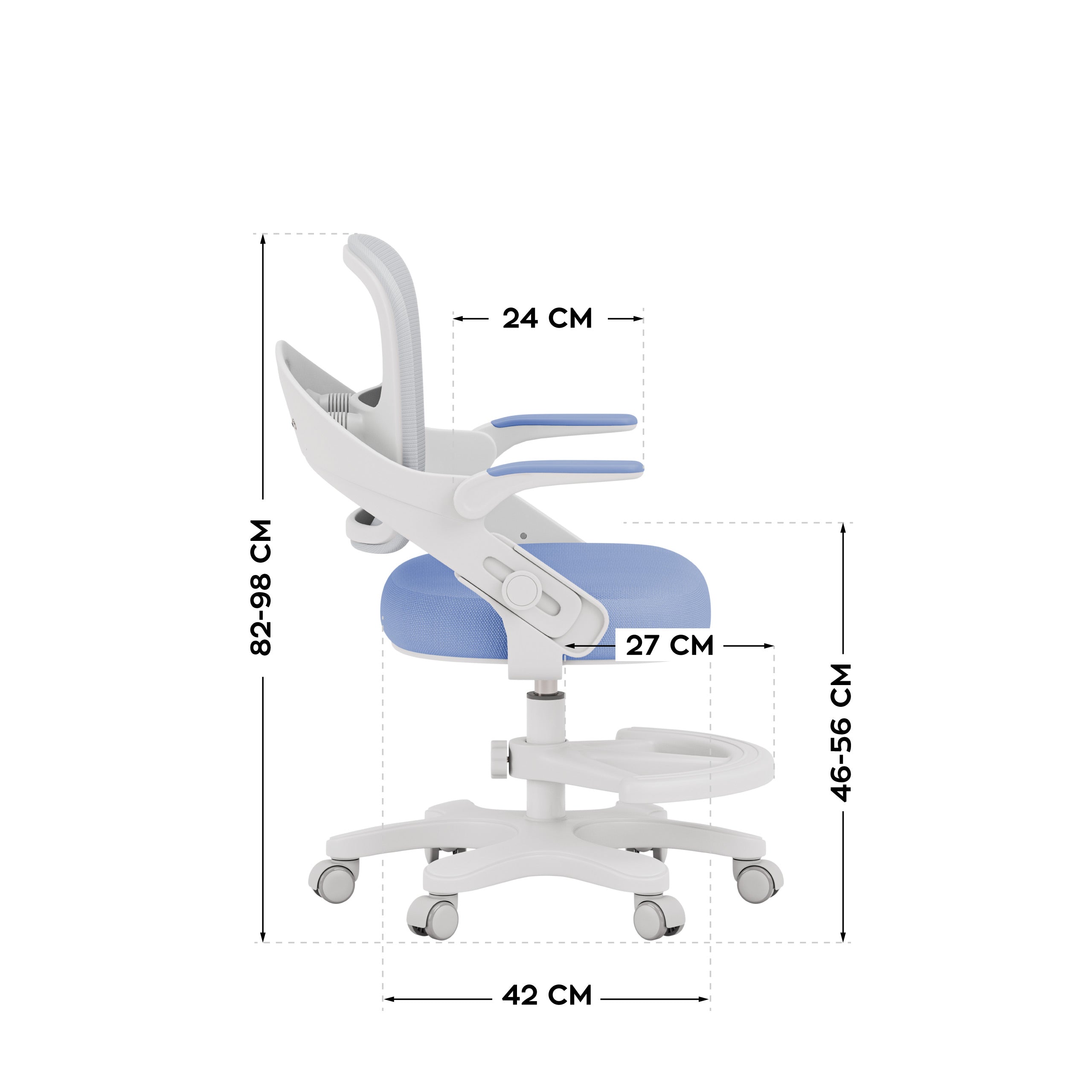 Scaun de birou pentru copii Mark Adler Junior 4.3 Albastru-gri