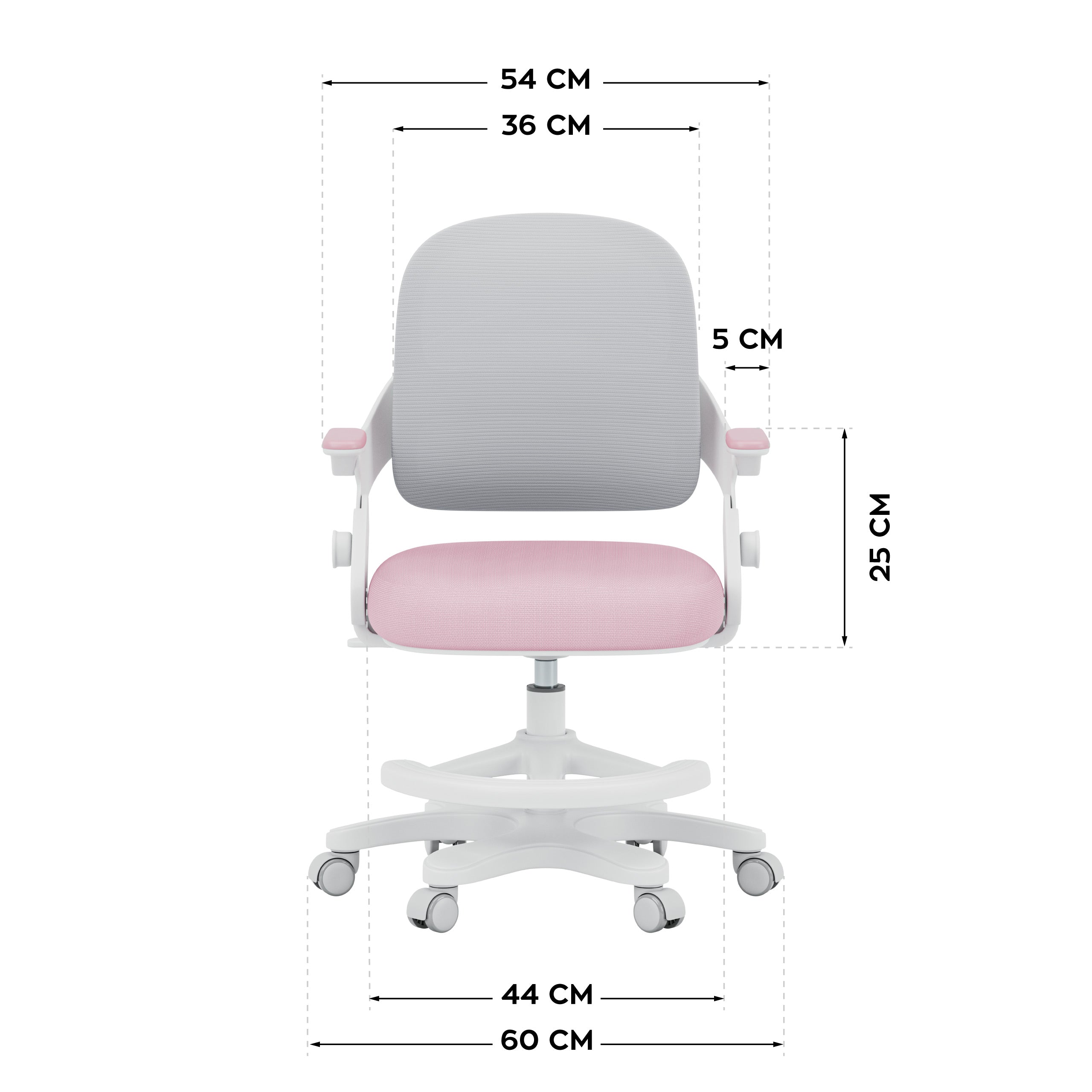 Scaun de birou pentru copii Mark Adler Junior 4.3 roz-gri