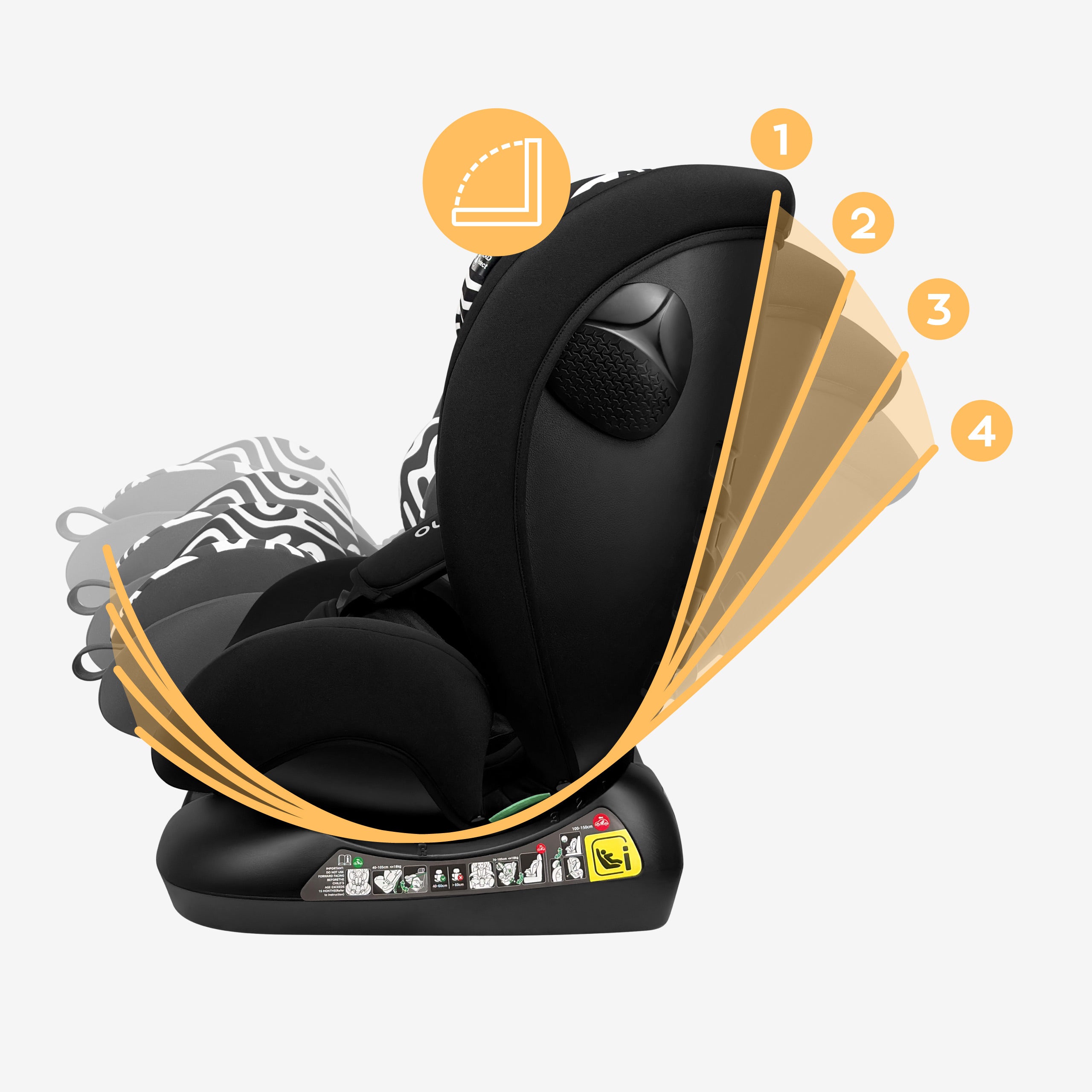 Scaun auto pentru copii Tulano Loom 15 Black Mono