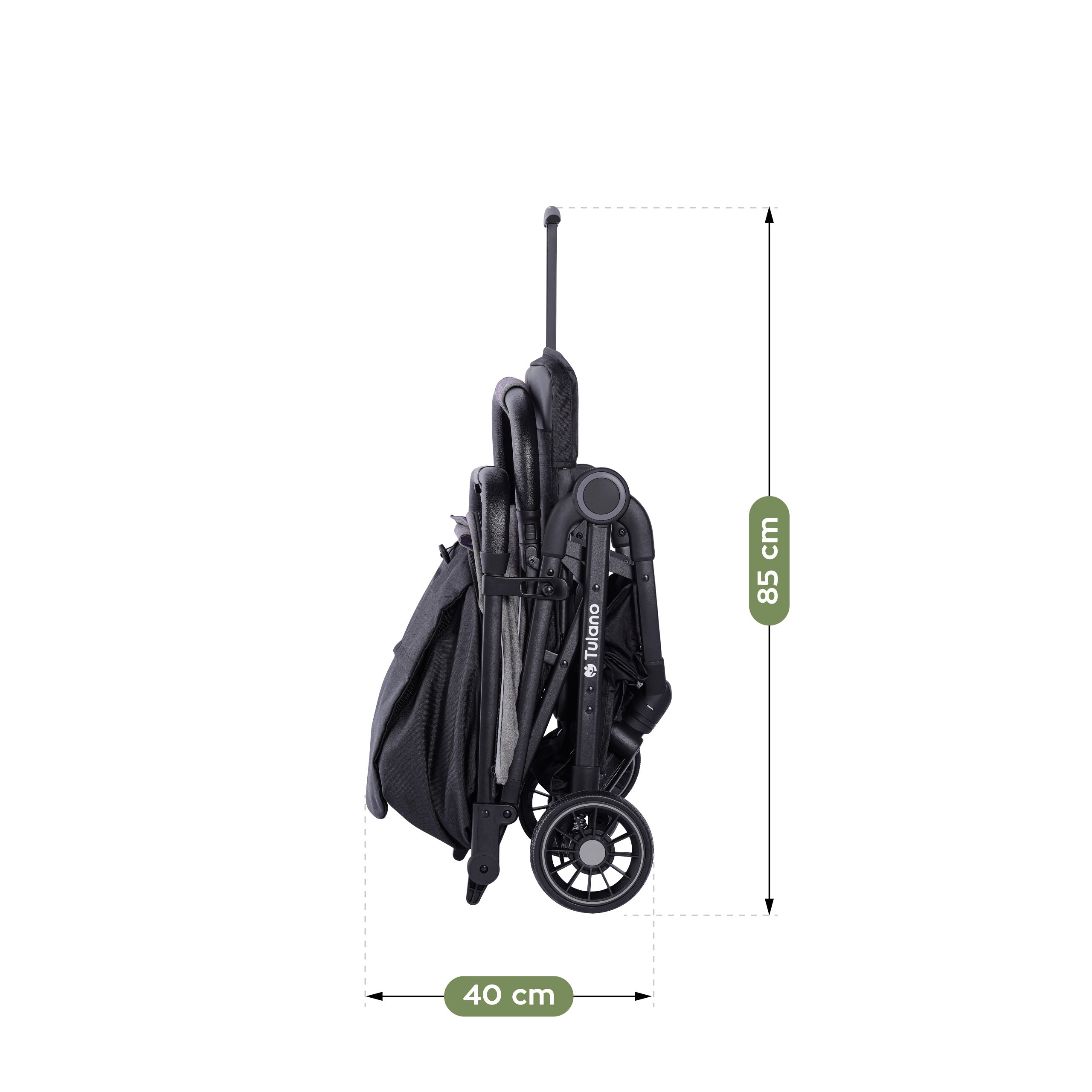 Cărucior de plimbare pentru copii Tulano Milan, gri-negru, pliabil, până la 22 kg