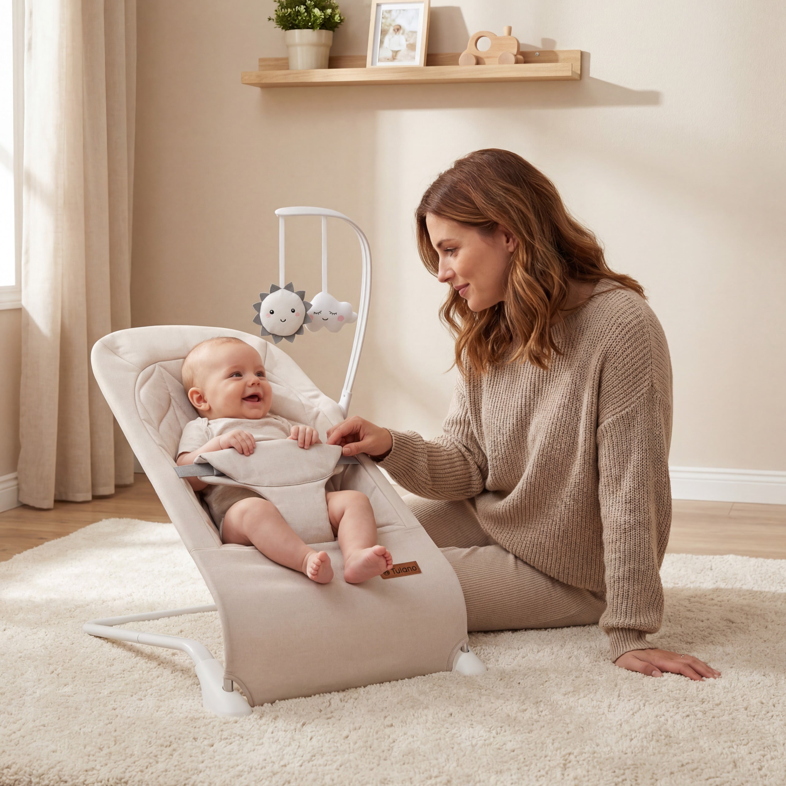 Scaun balansoar pentru copii Moon 10 Beige