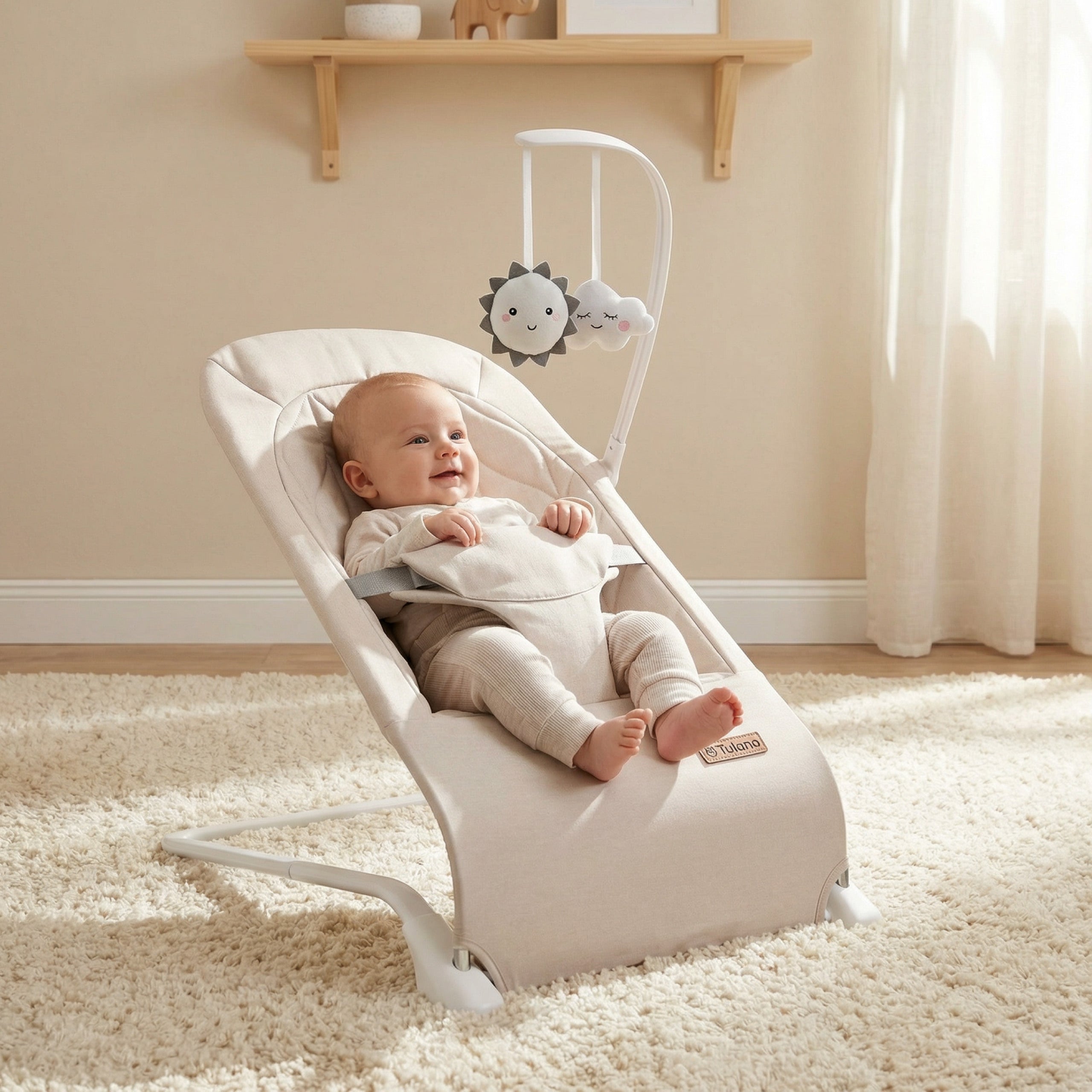 Scaun balansoar pentru copii Moon 10 Beige