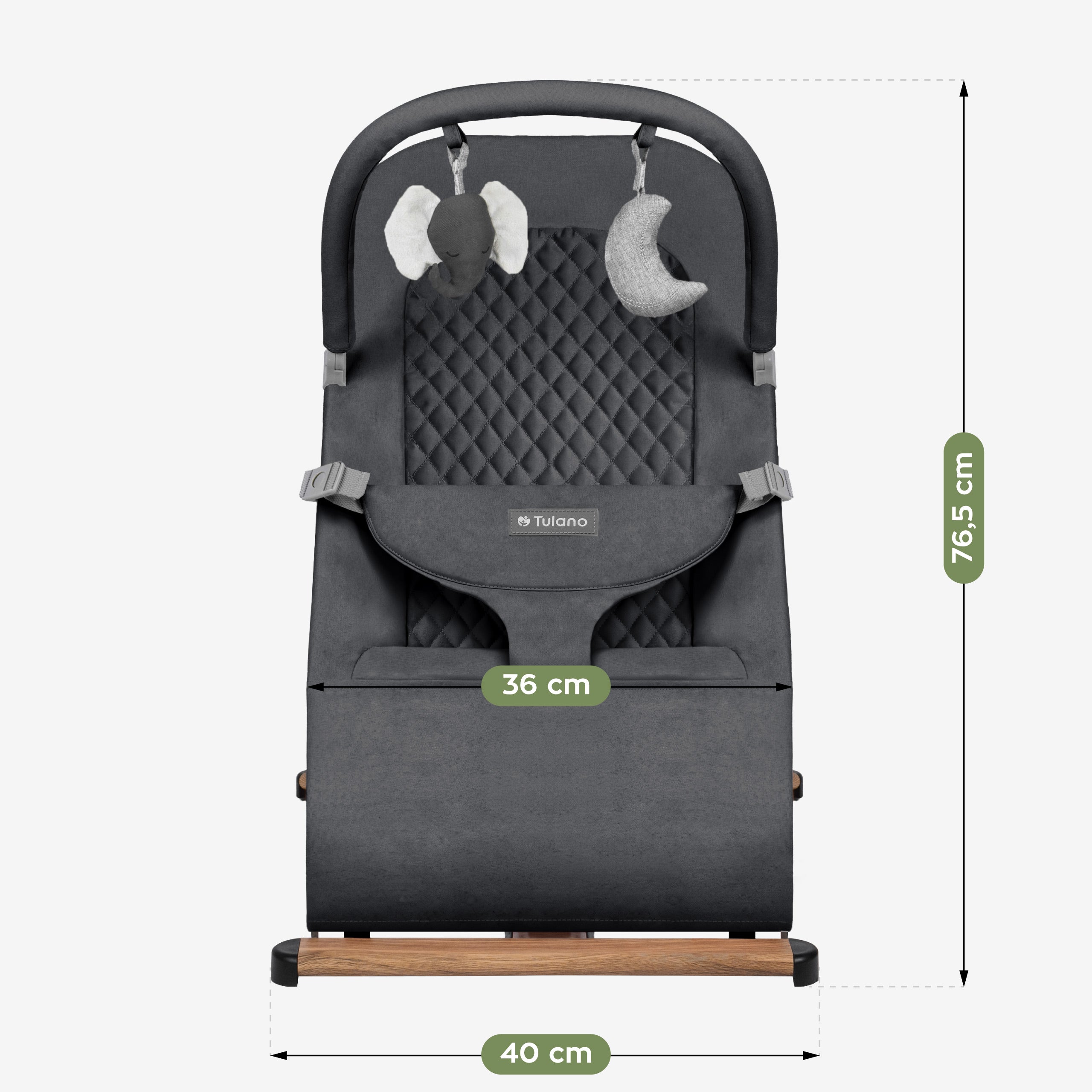 Scaun balansoar Tulano Moon 30 Graphite, de culoare grafit