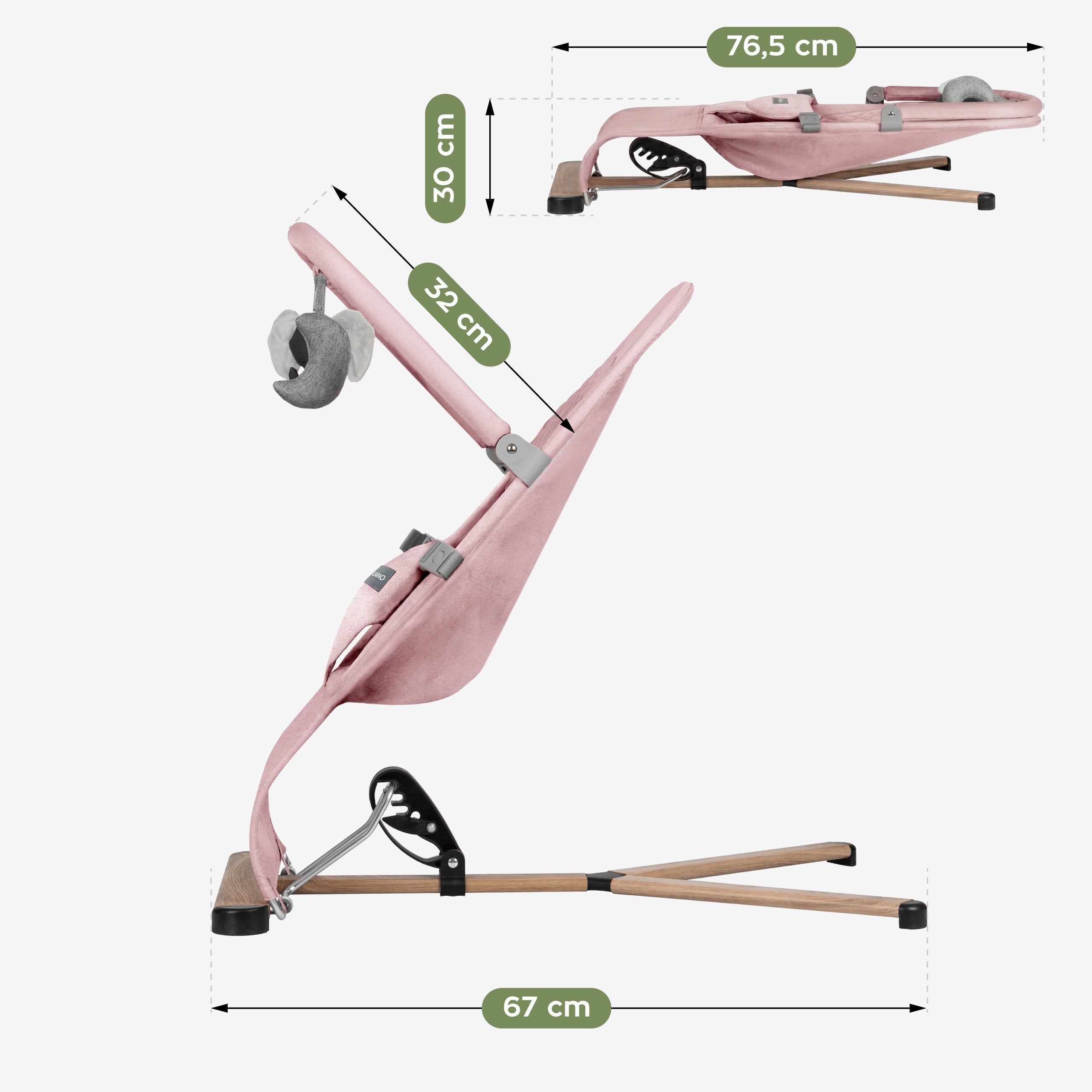 Scaun balansoar roz Tulano Moon 30 Pink