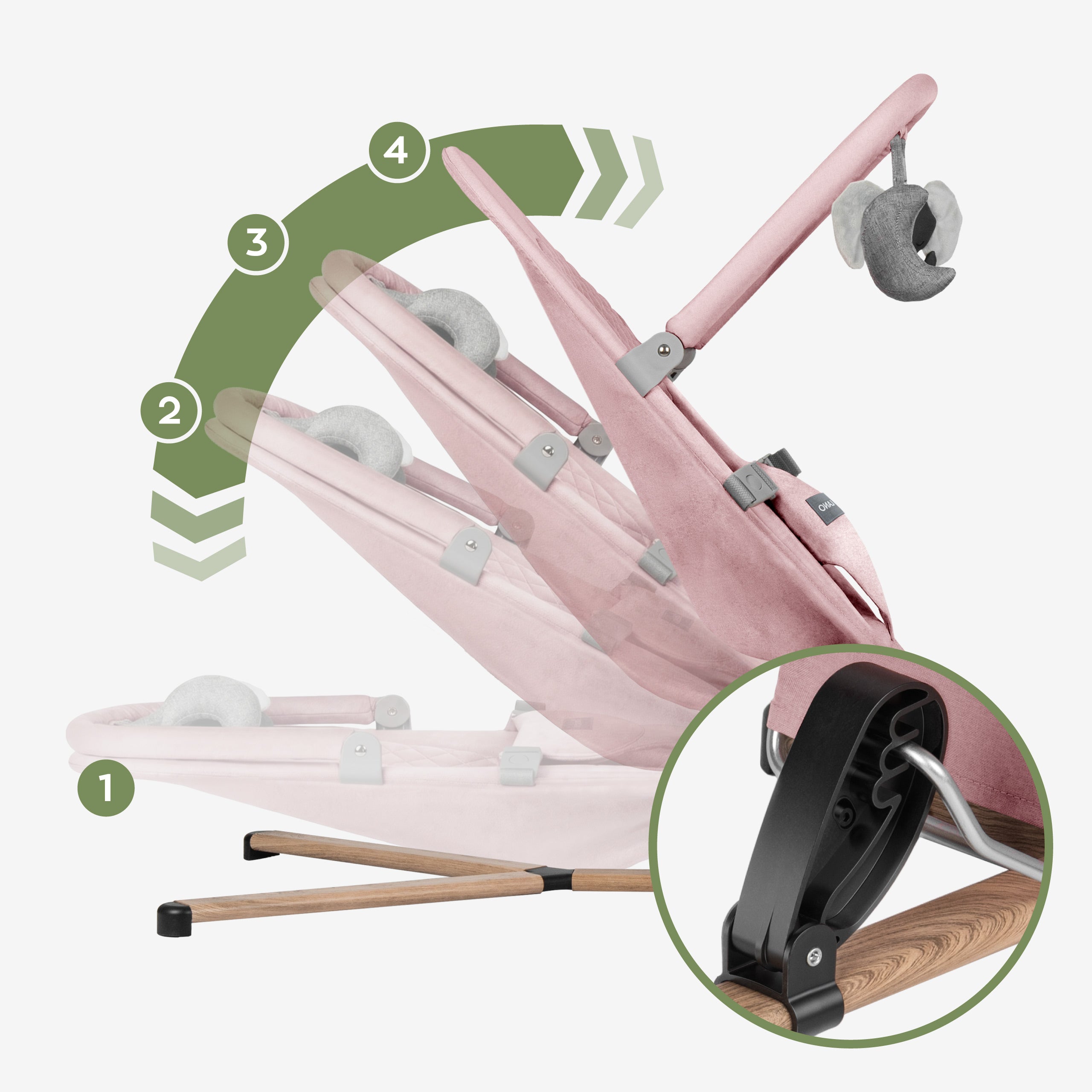 Scaun balansoar roz Tulano Moon 30 Pink
