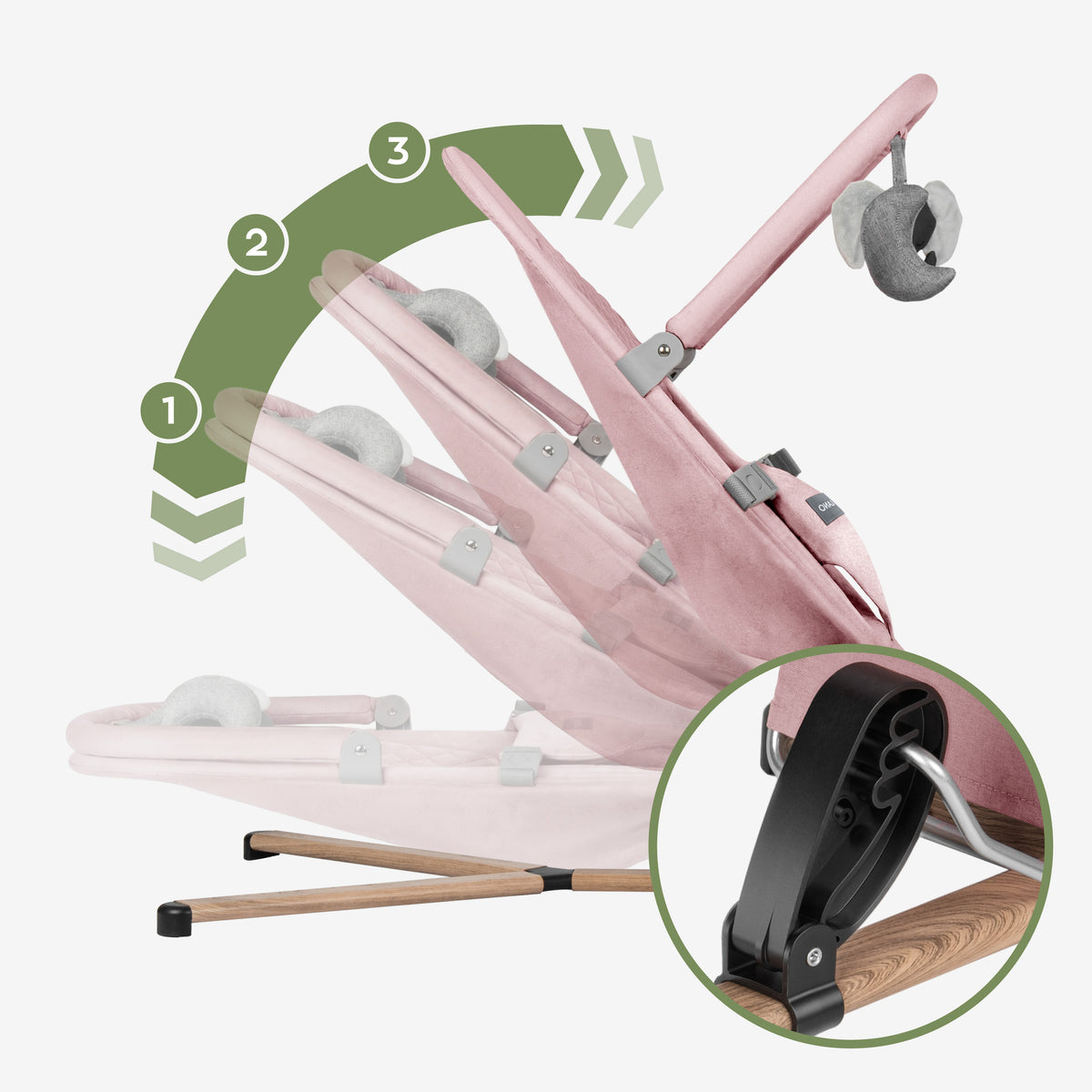 Scaun balansoar roz Tulano Moon 30 Pink