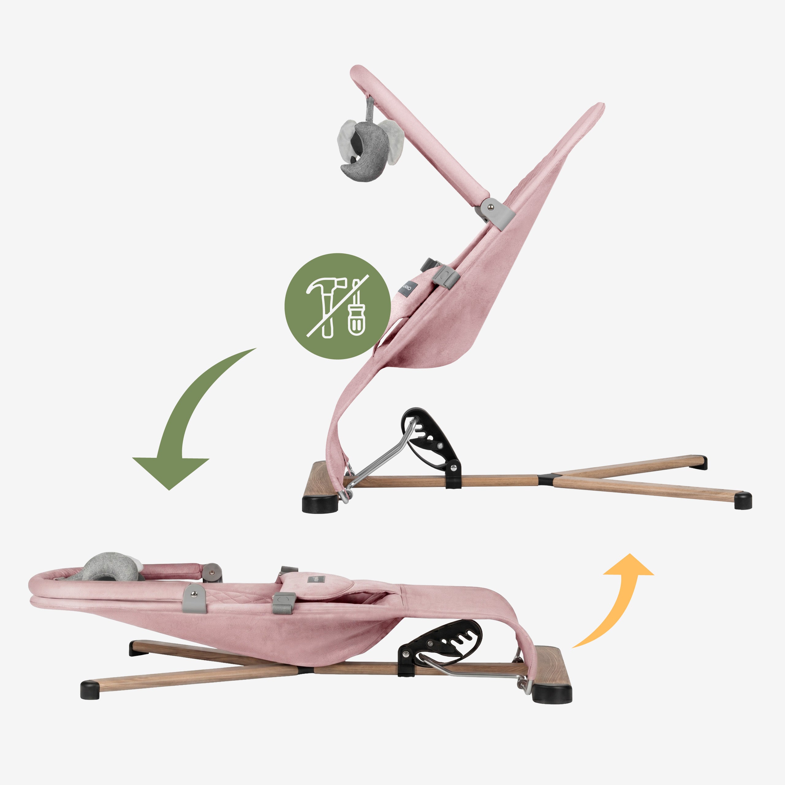Scaun balansoar roz Tulano Moon 30 Pink