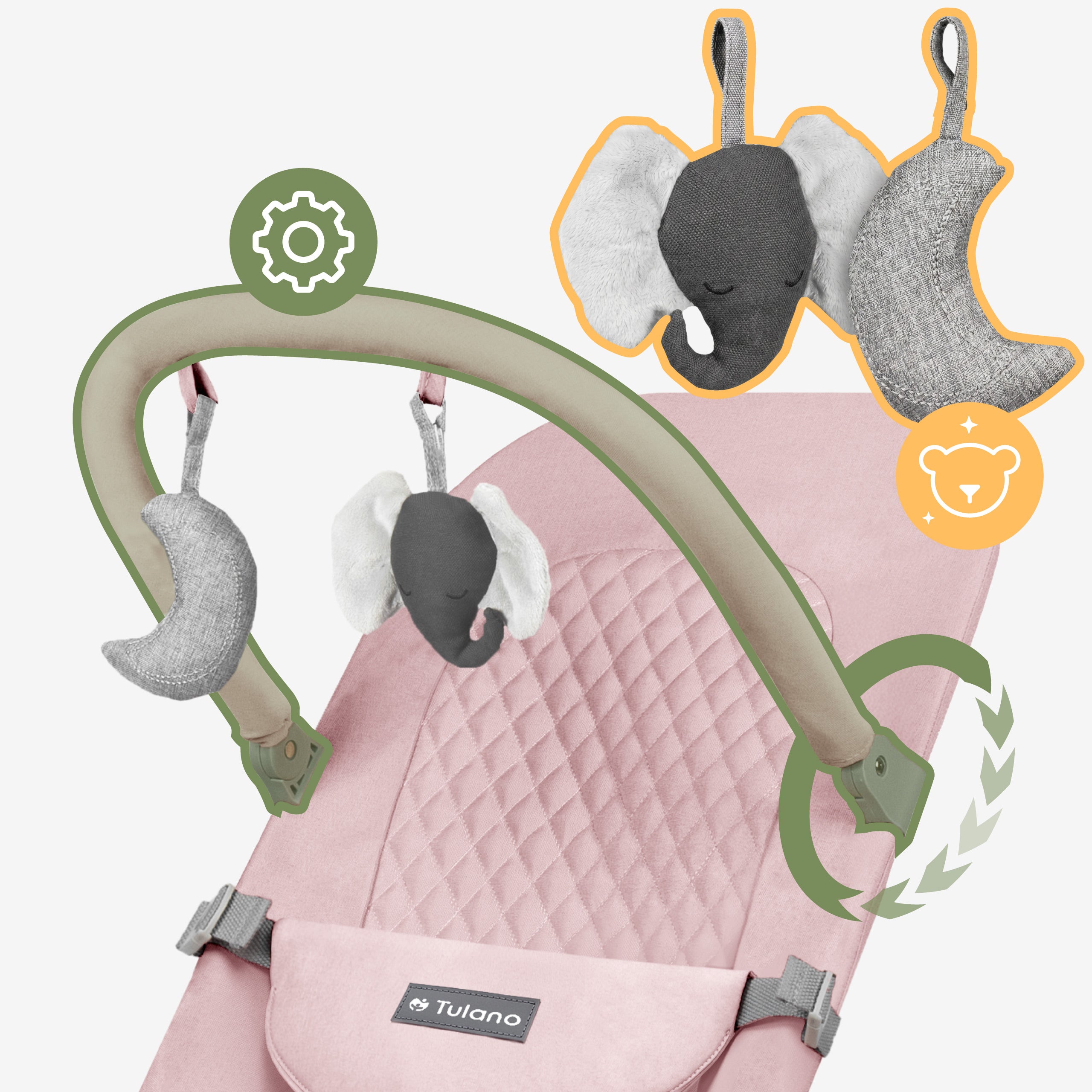 Scaun balansoar roz Tulano Moon 30 Pink