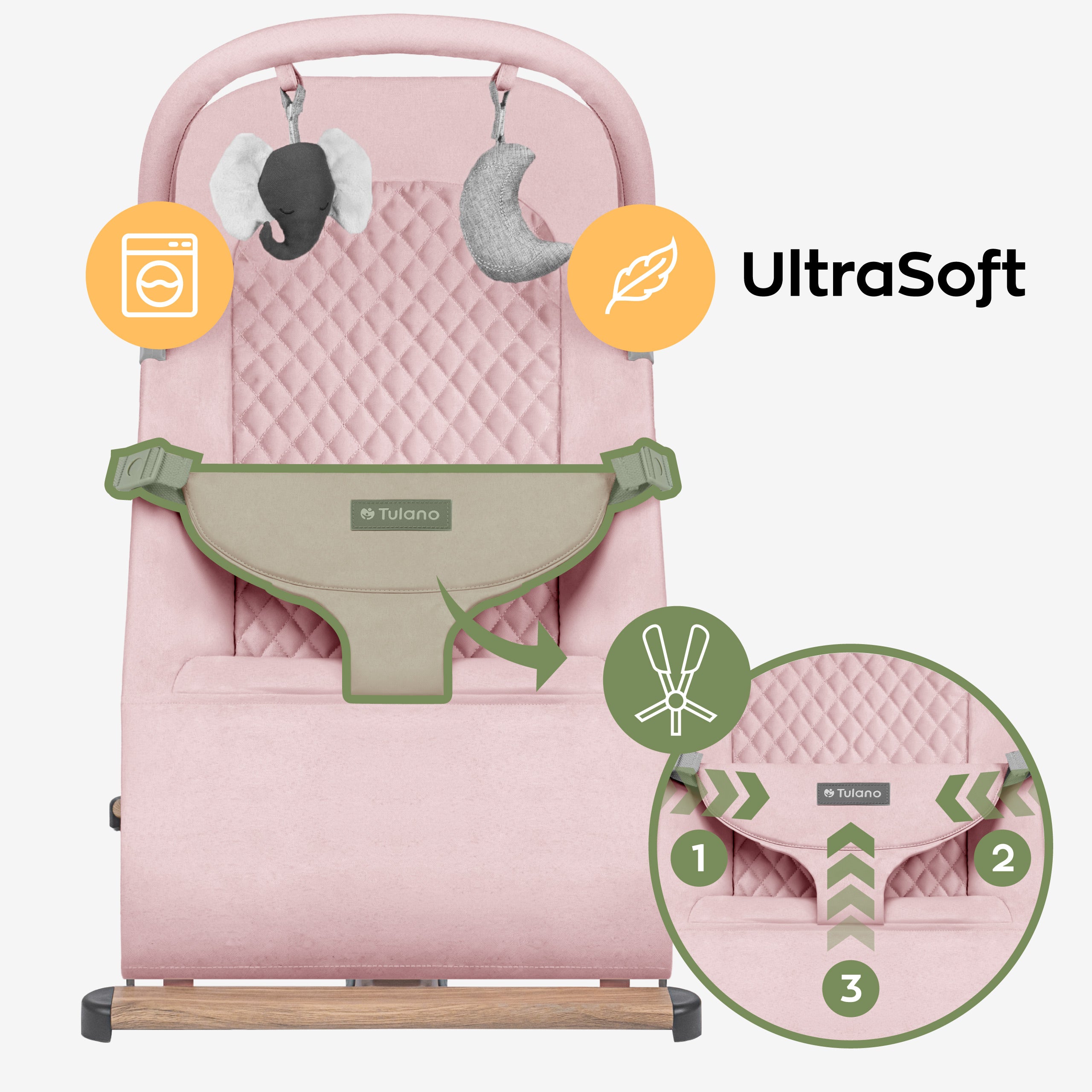 Scaun balansoar roz Tulano Moon 30 Pink