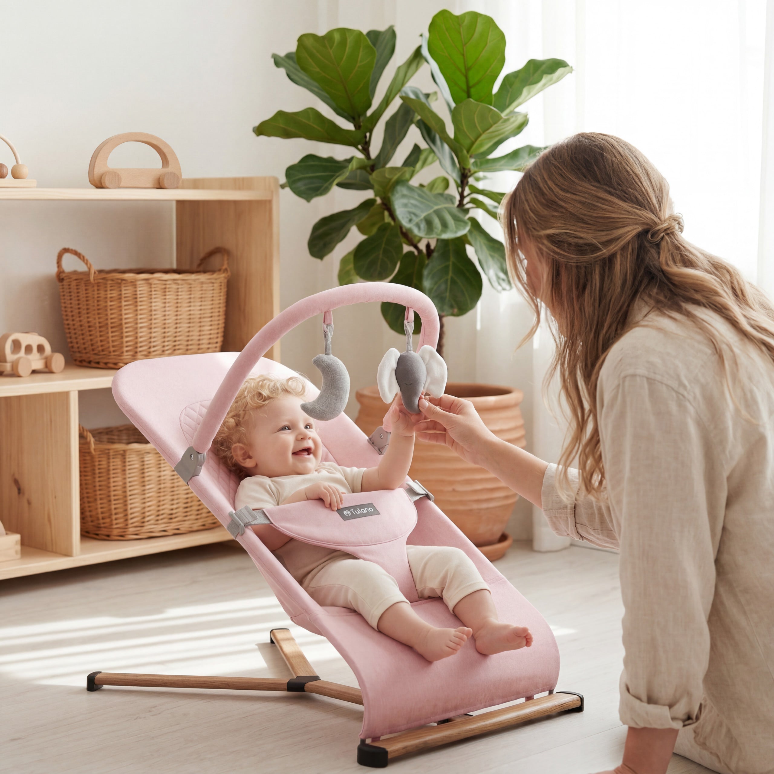 Scaun balansoar roz Tulano Moon 30 Pink