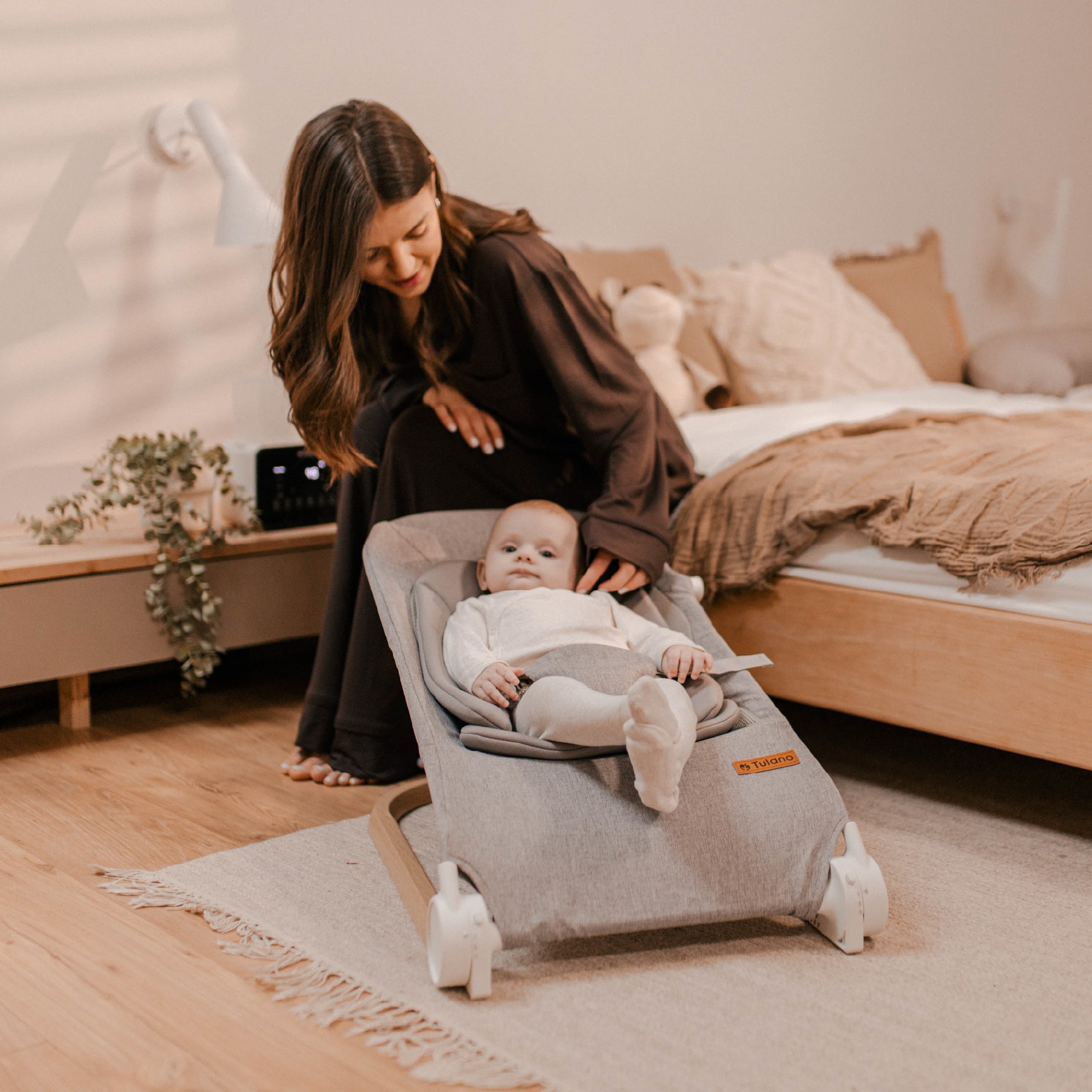 Scaun balansoar gri Tulano Moon 50 Grey